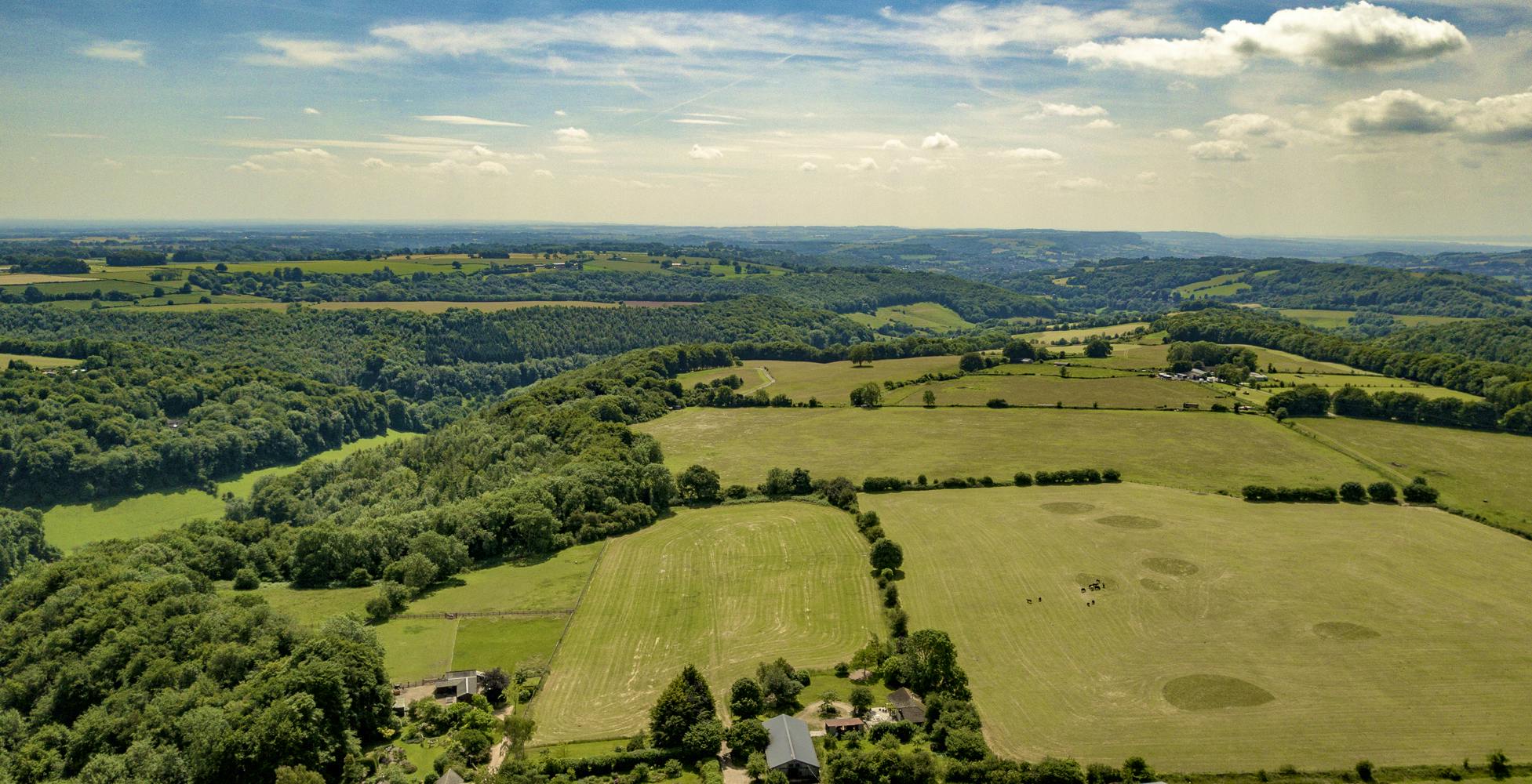 Ariel view above Barn