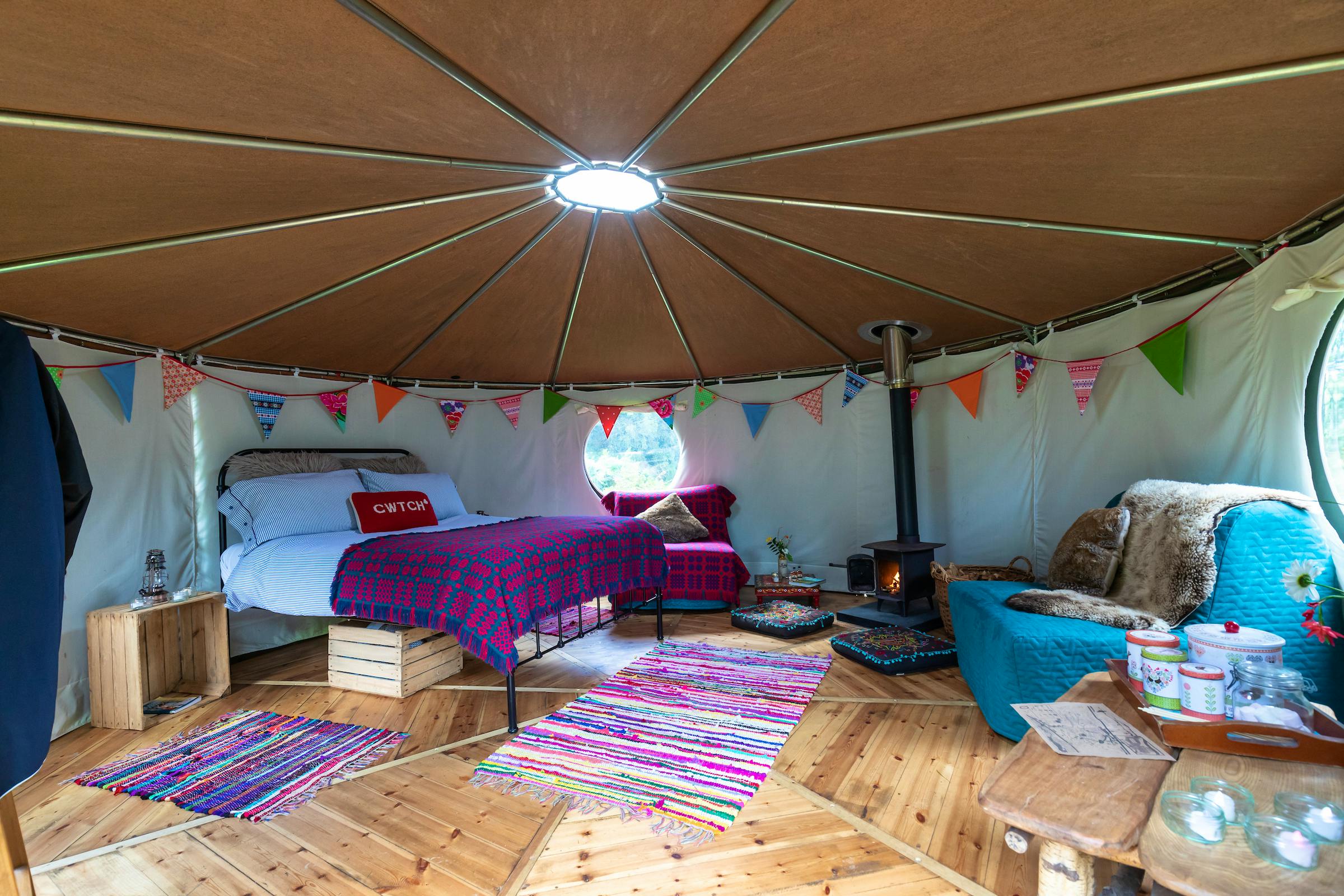 Inside Idris yurt
