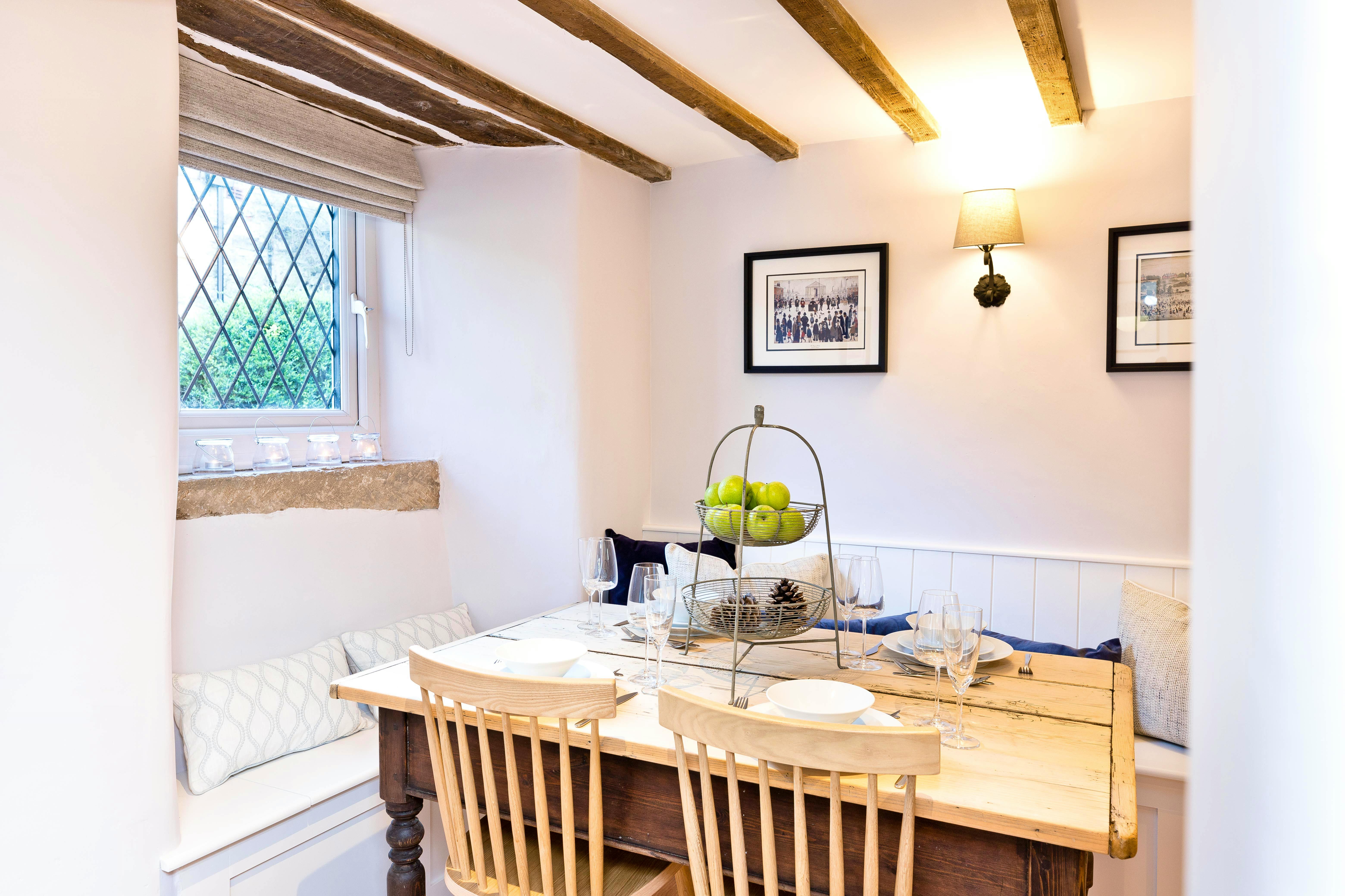 Dining table with bench seating