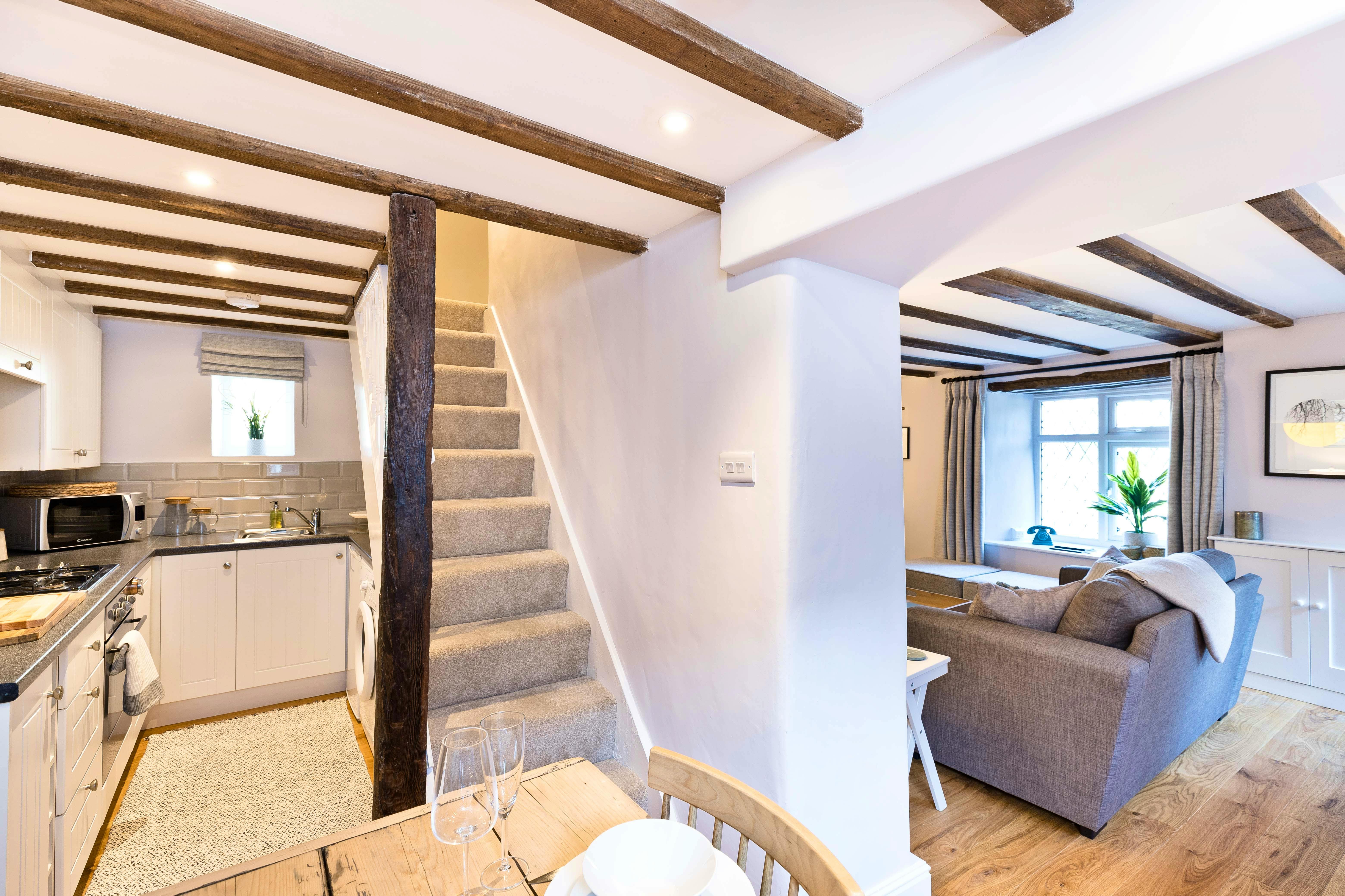 Stairs leading to the bedrooms