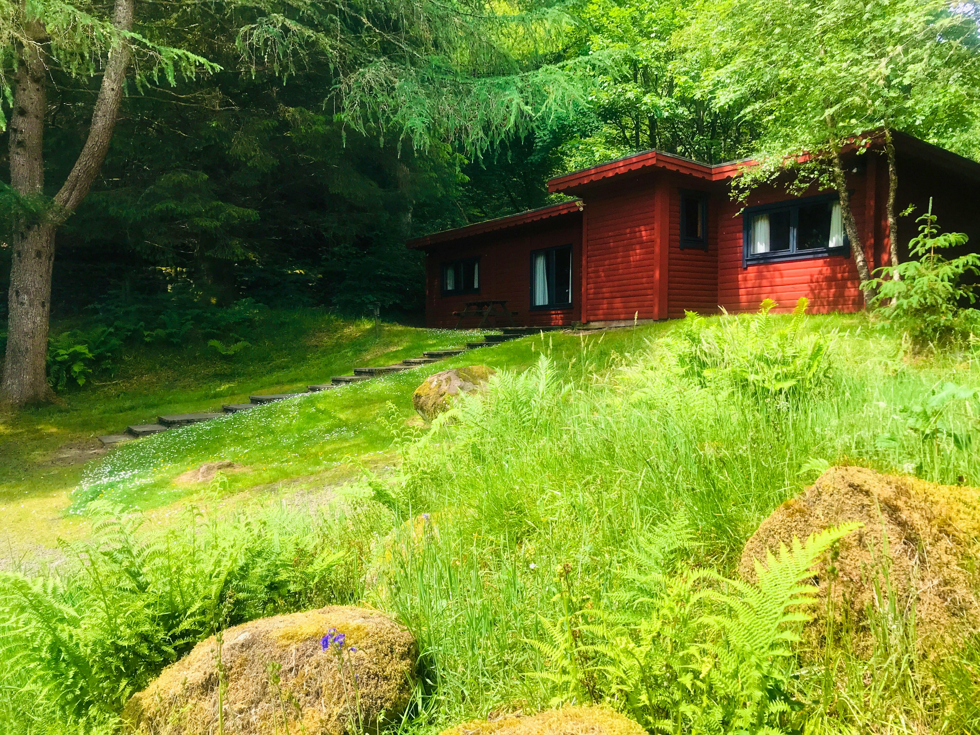 New hillside cabin exterior 