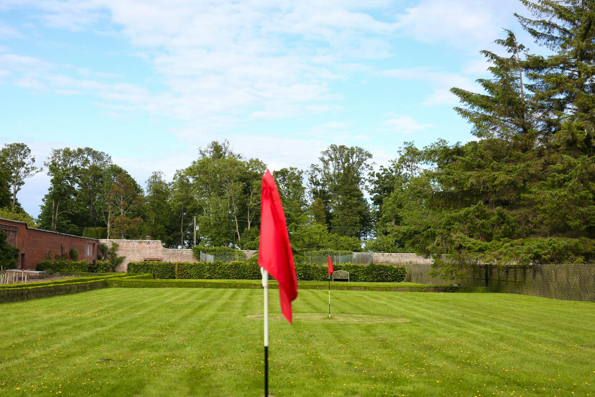 Golfers can enjoy practicing at the pitching range 