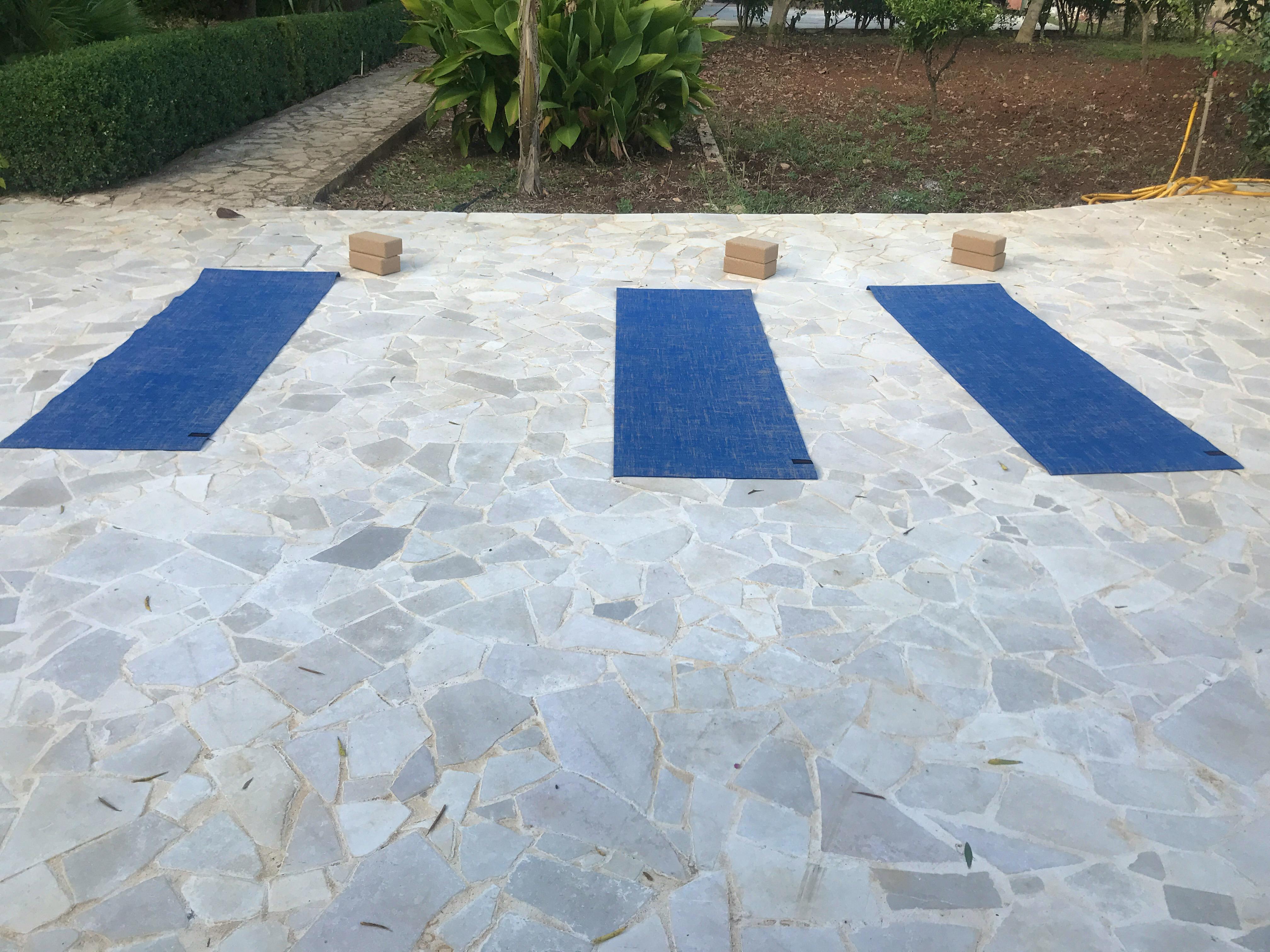 Yoga by the pool