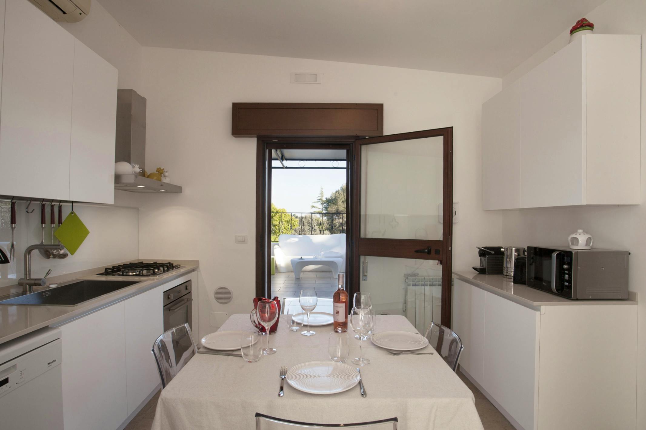 First floor apartment's new kitchen and local ceramic