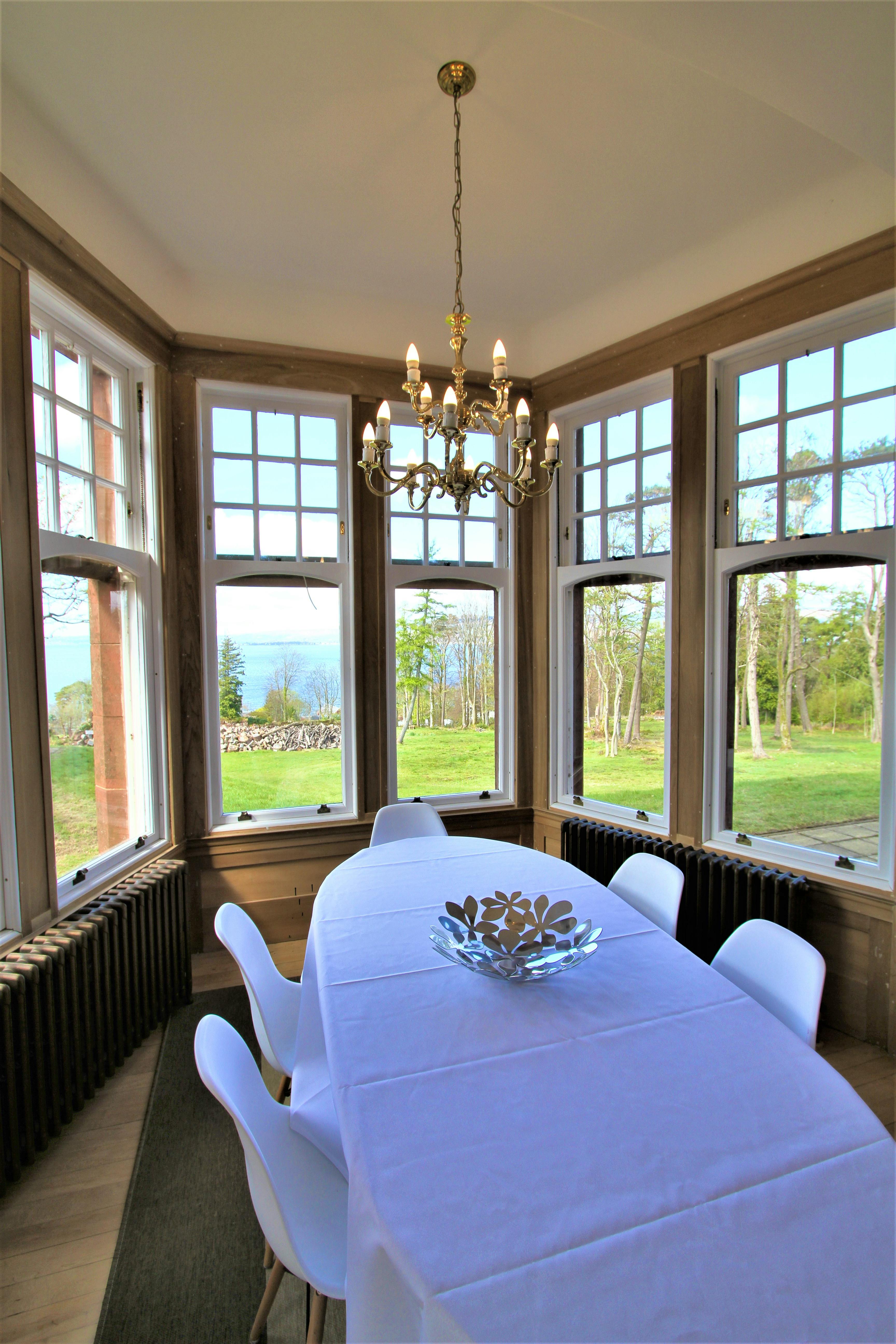 Breakfast table in the Kitchen Bay Window
