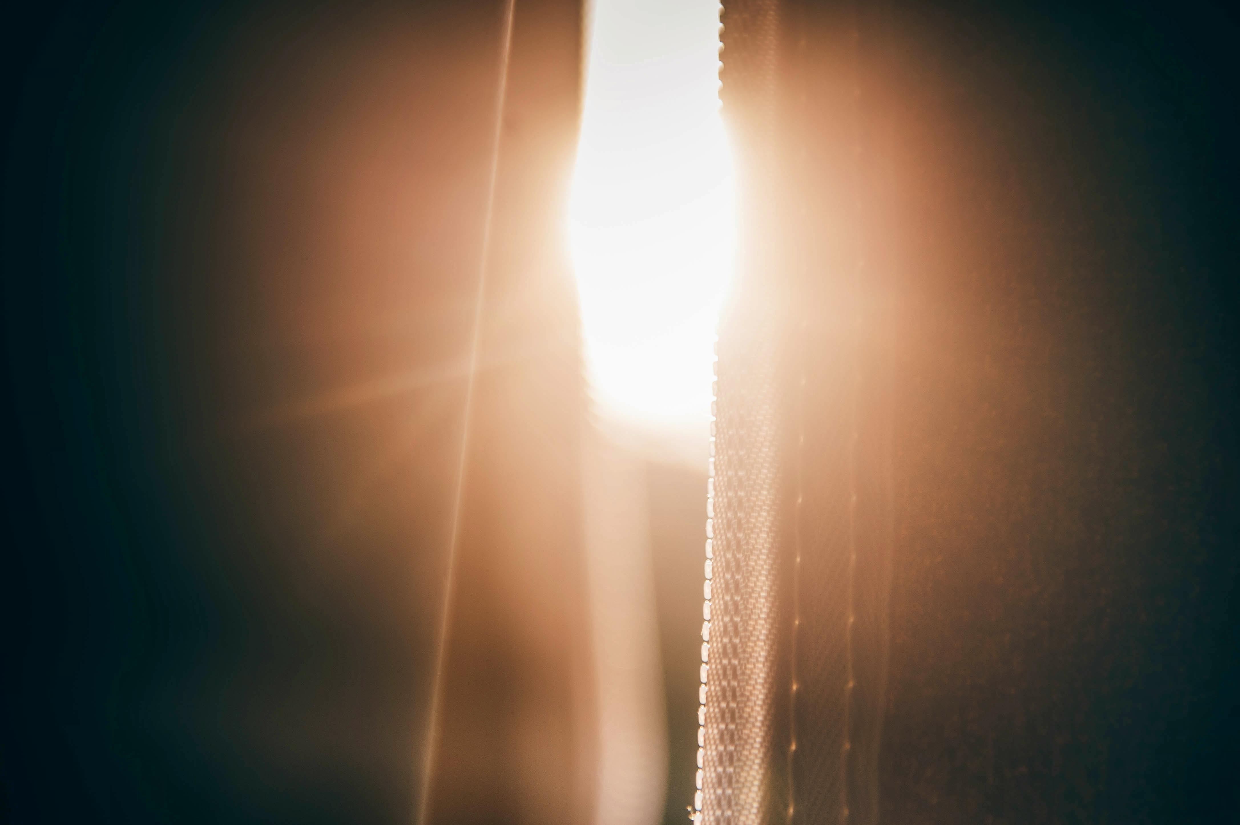 Tent door opening to sunshine