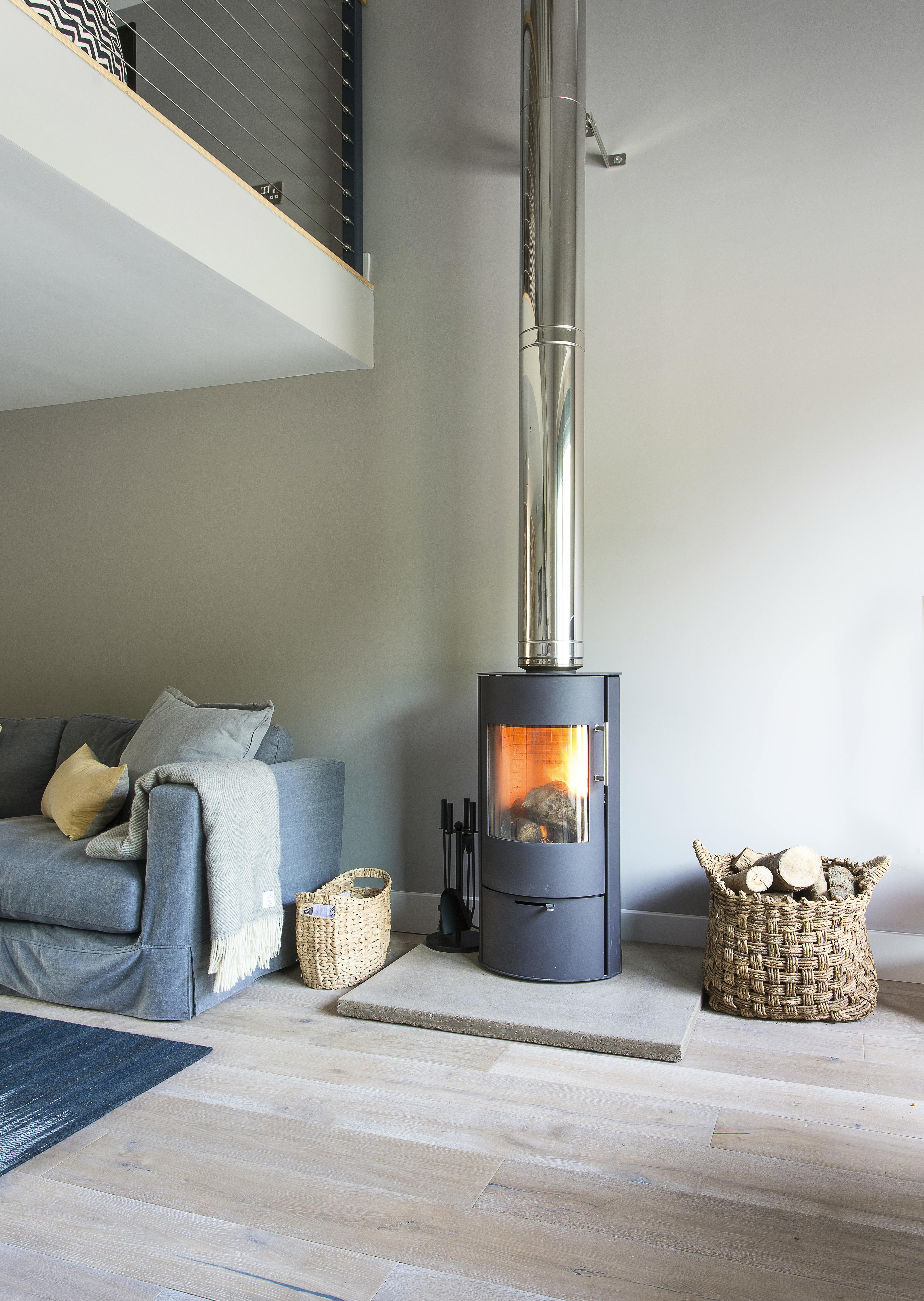 Rais Log burning stove in living room