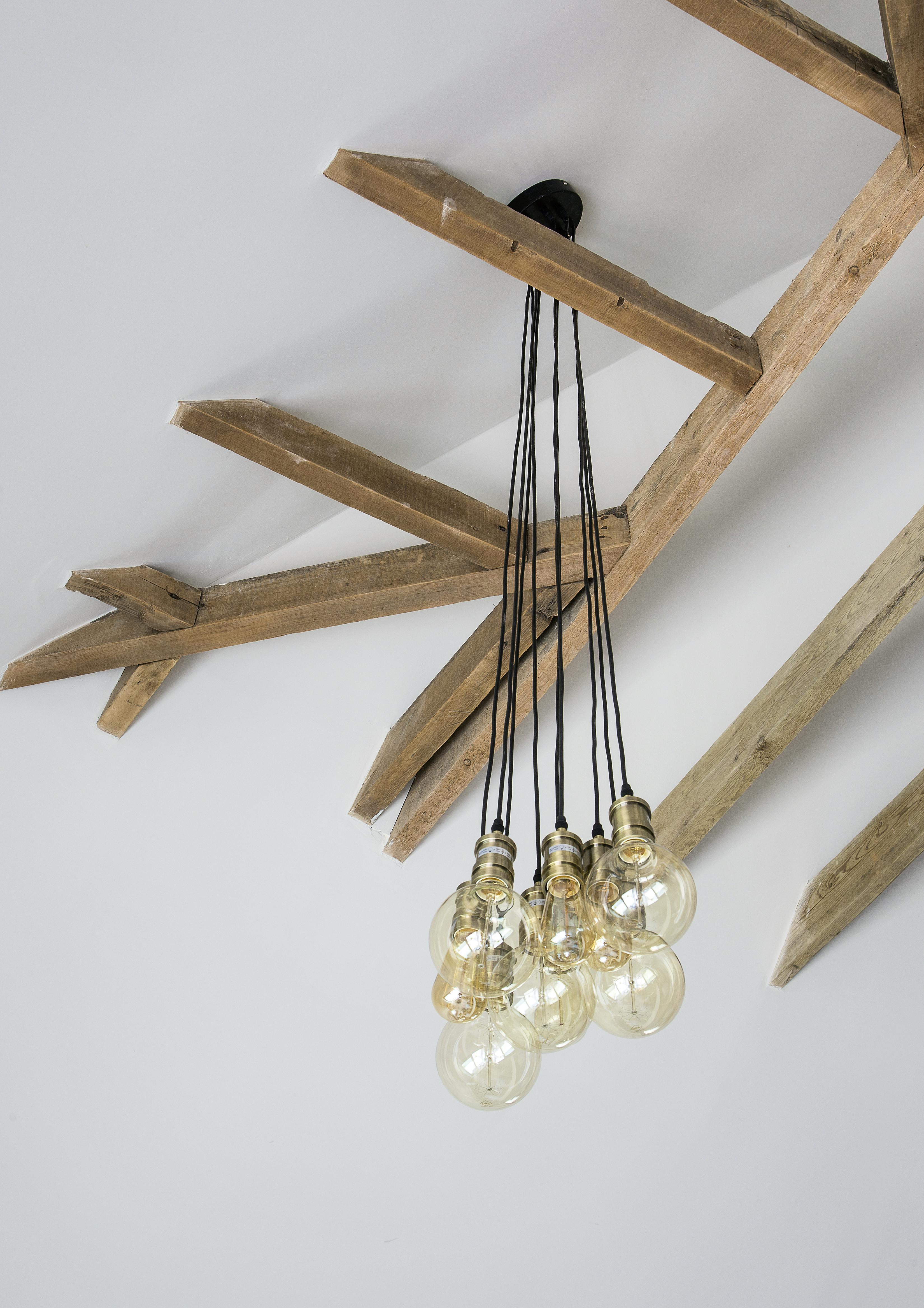 Original beams in living room