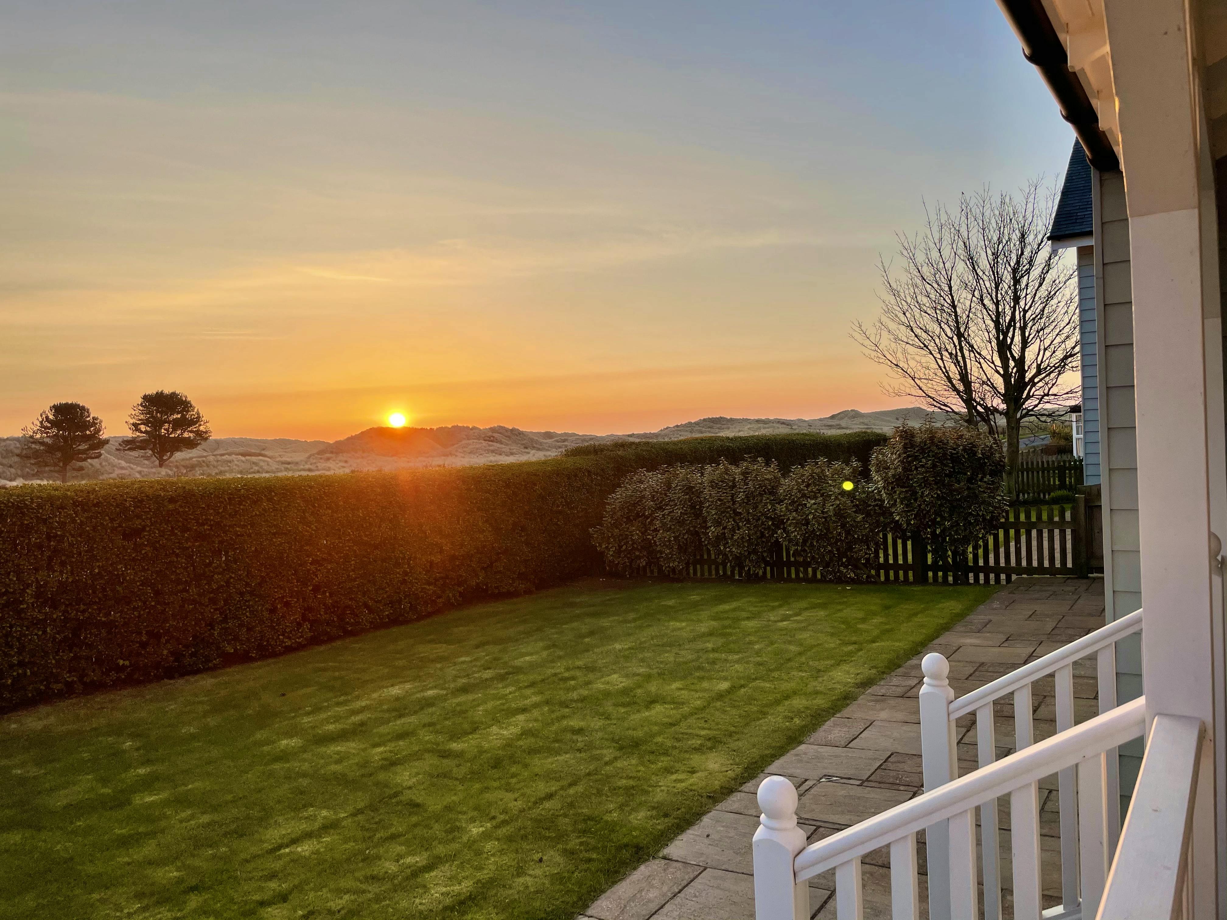 Sunrise over Bamburgh Dunes, from the front porch in Waterford 