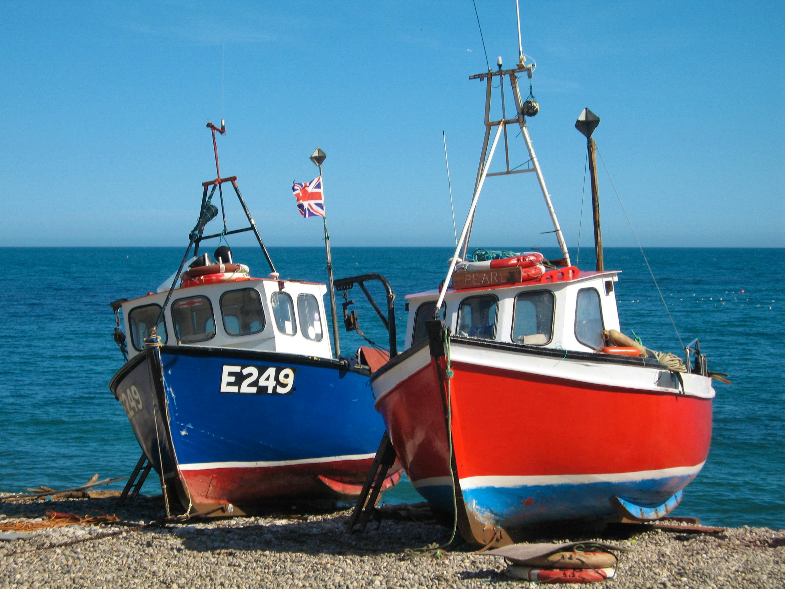 Fishing boats at nearby Beer Beach
