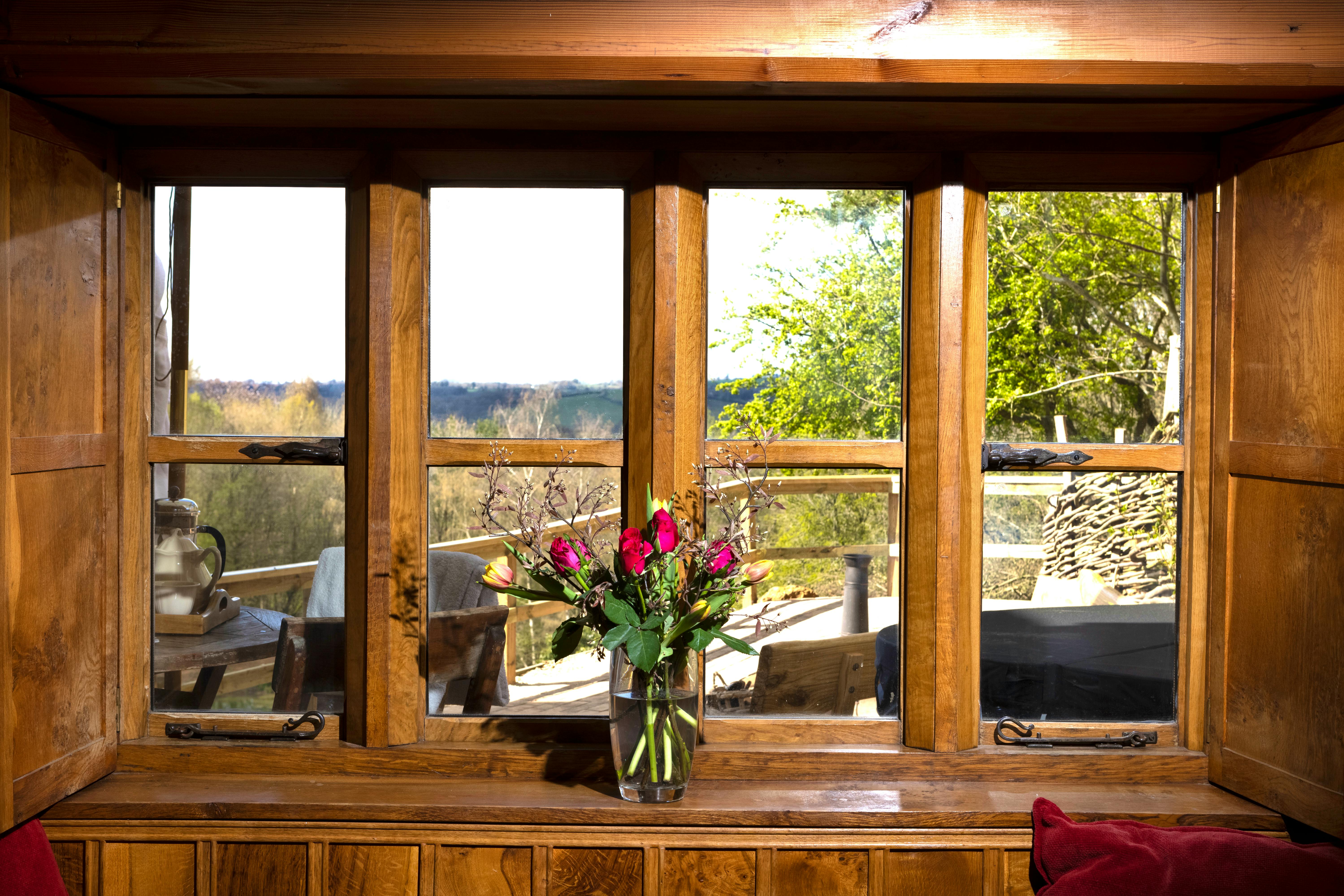 Country views from Chestnut Cottage bedroom window