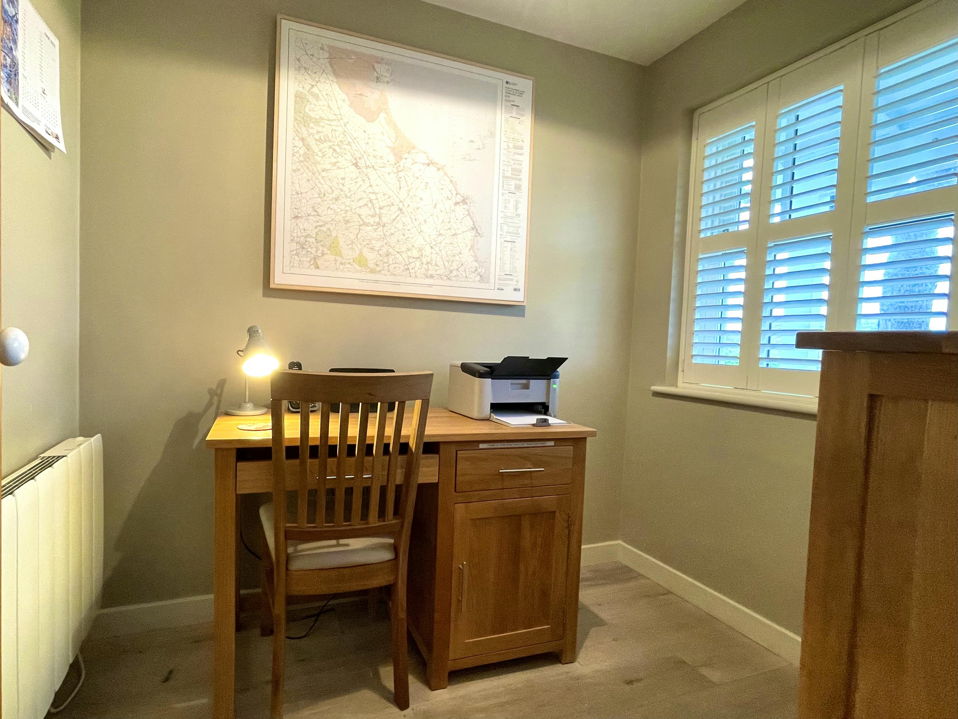 The Study at Waterford, fibre Broadband, WiFi and a laser printer, so remote working is easy