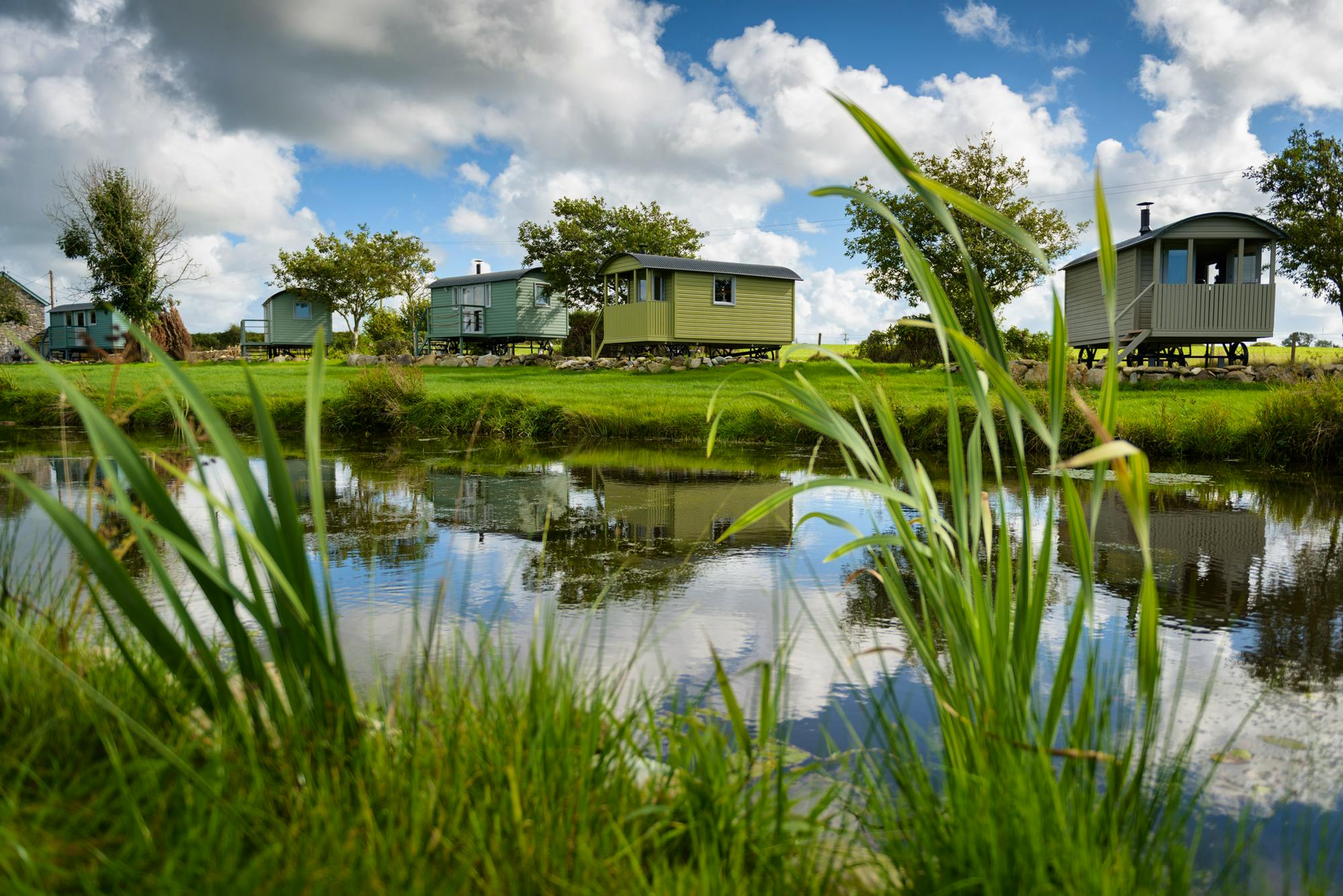 View of the huts from the lake