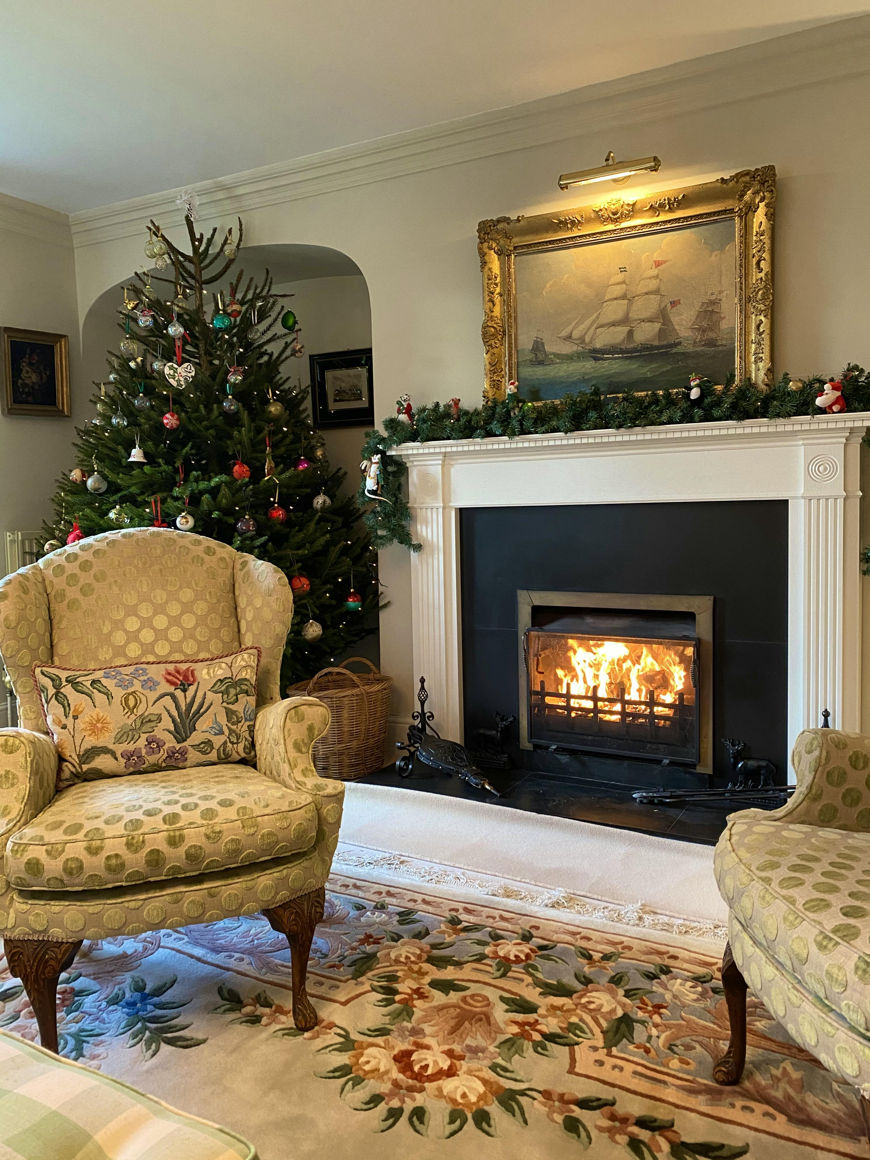 Christmas around a cosy fire 