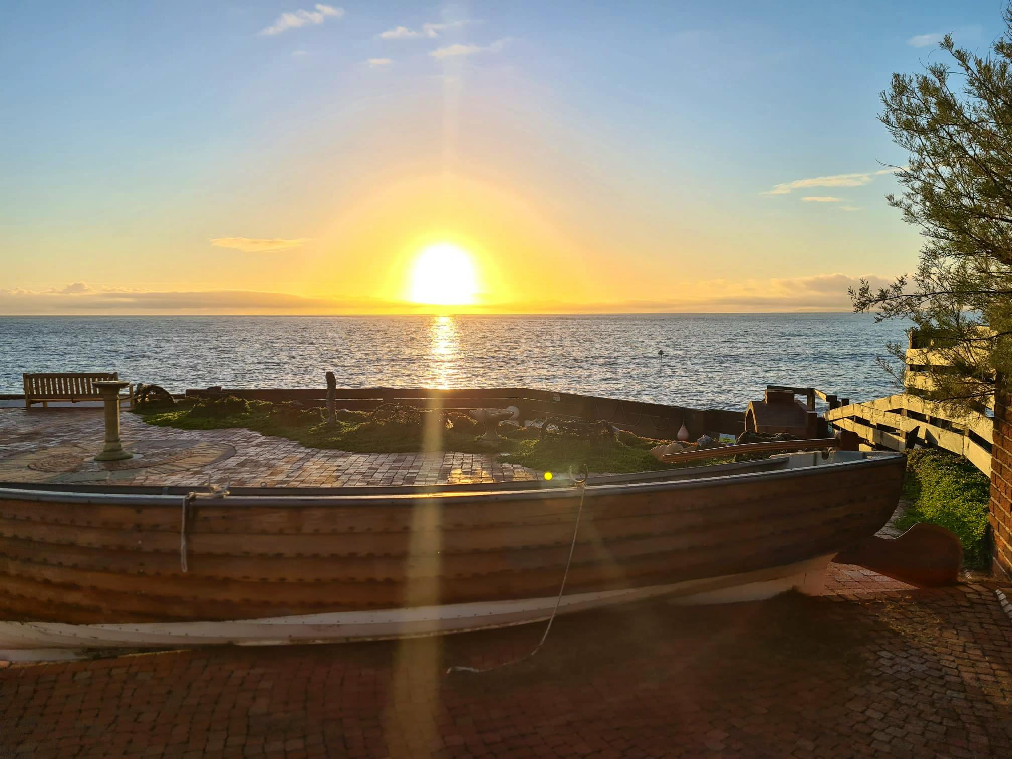 Sunset from boat daybed