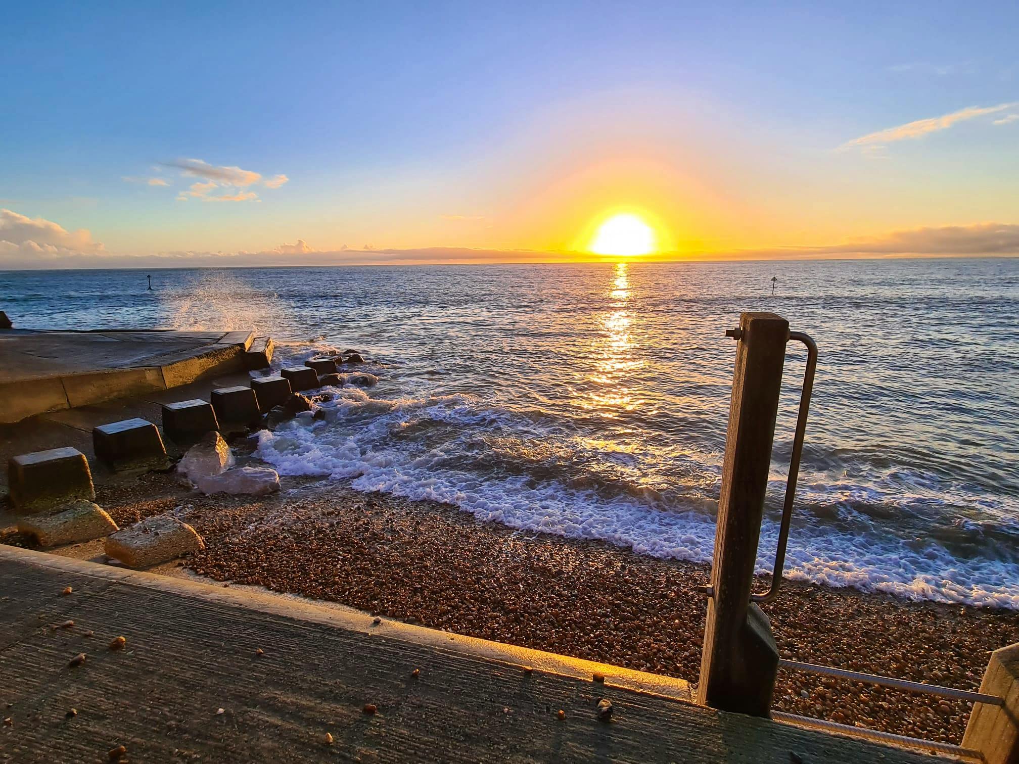 Secluded beach ladder access
