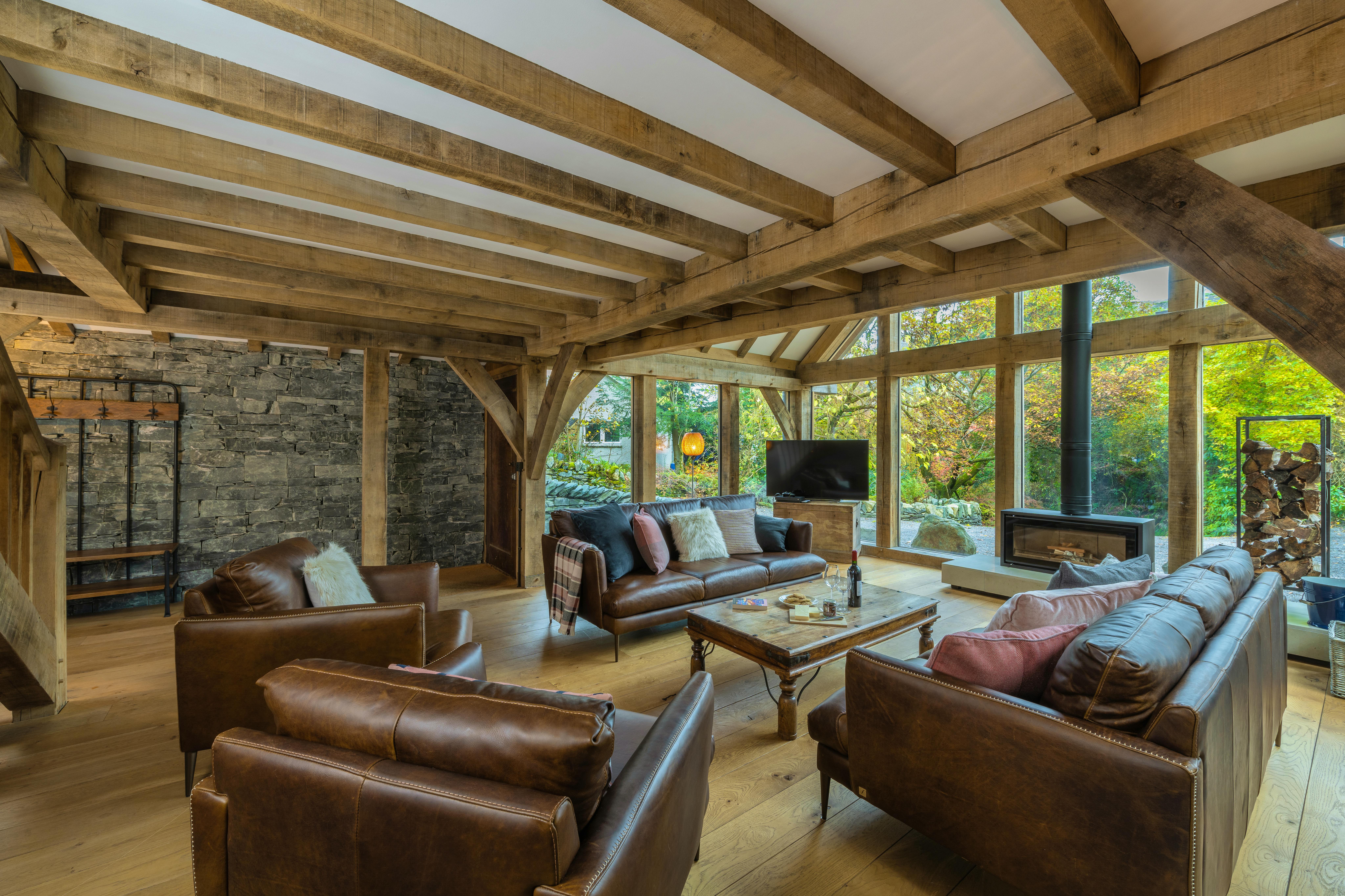 Cottage sitting room and wood stove