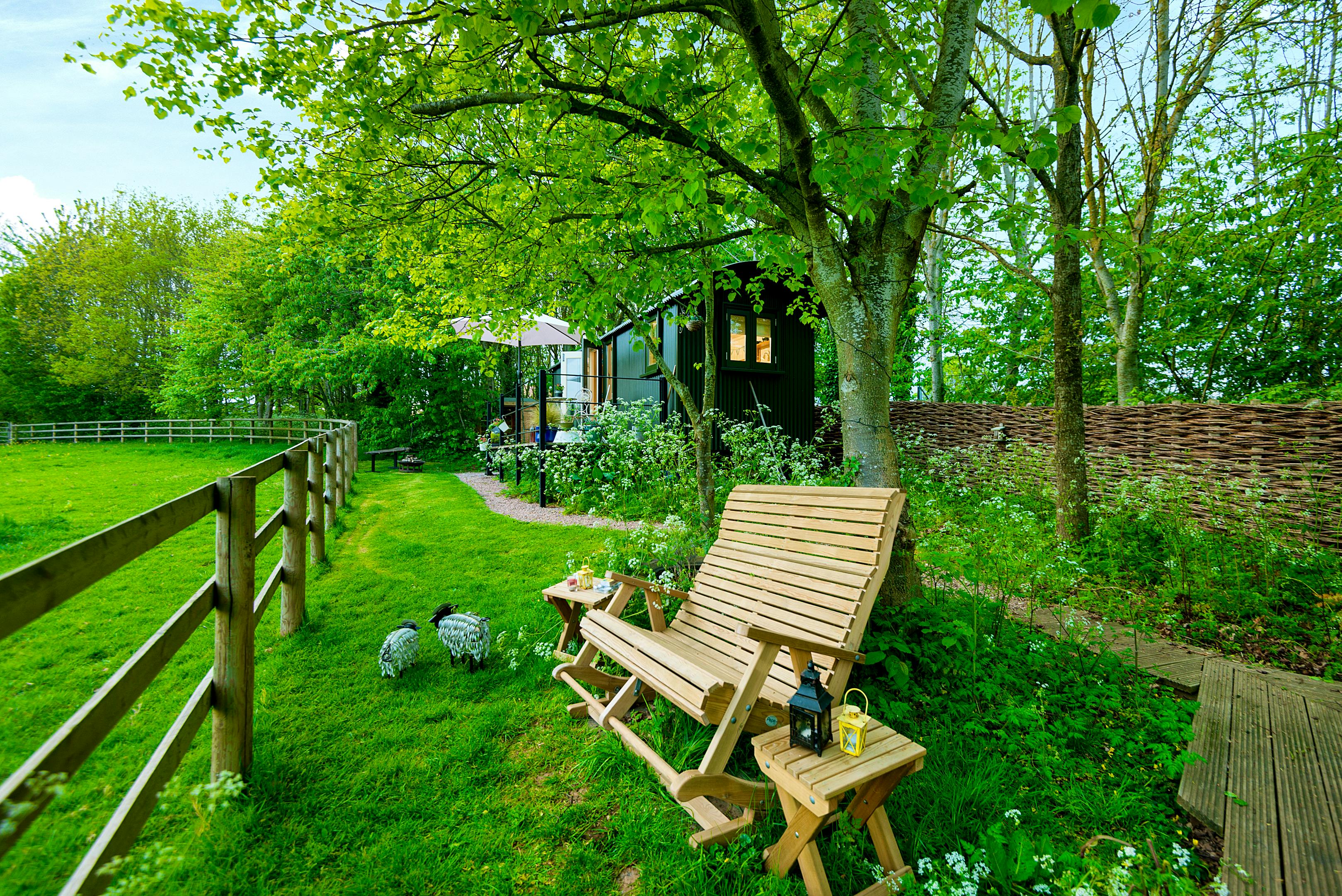 Rocking chair over looking field