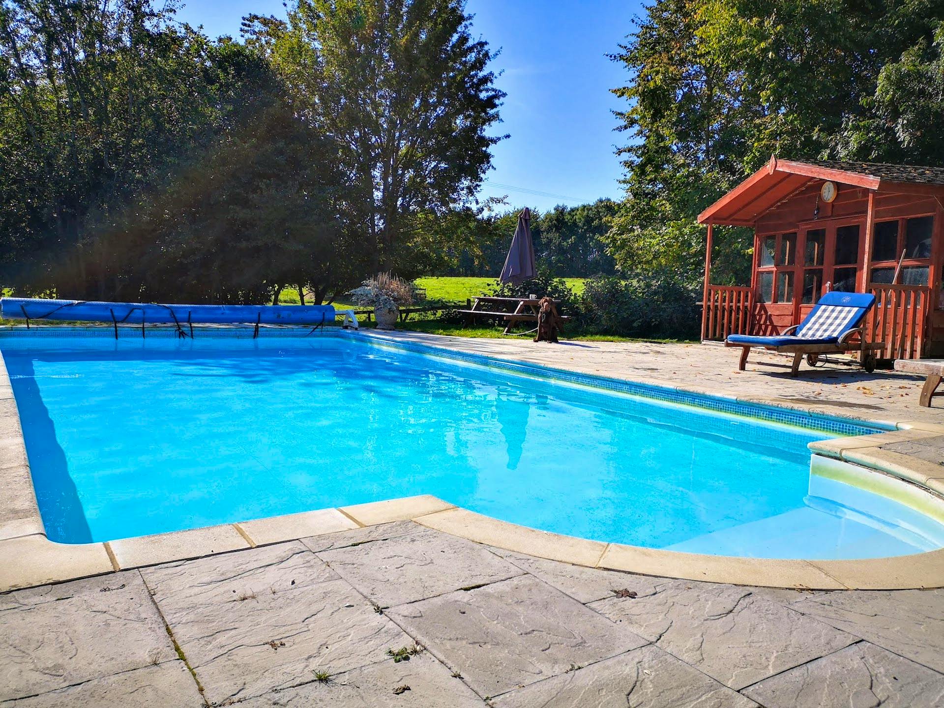 Outdoor heated swimming pool