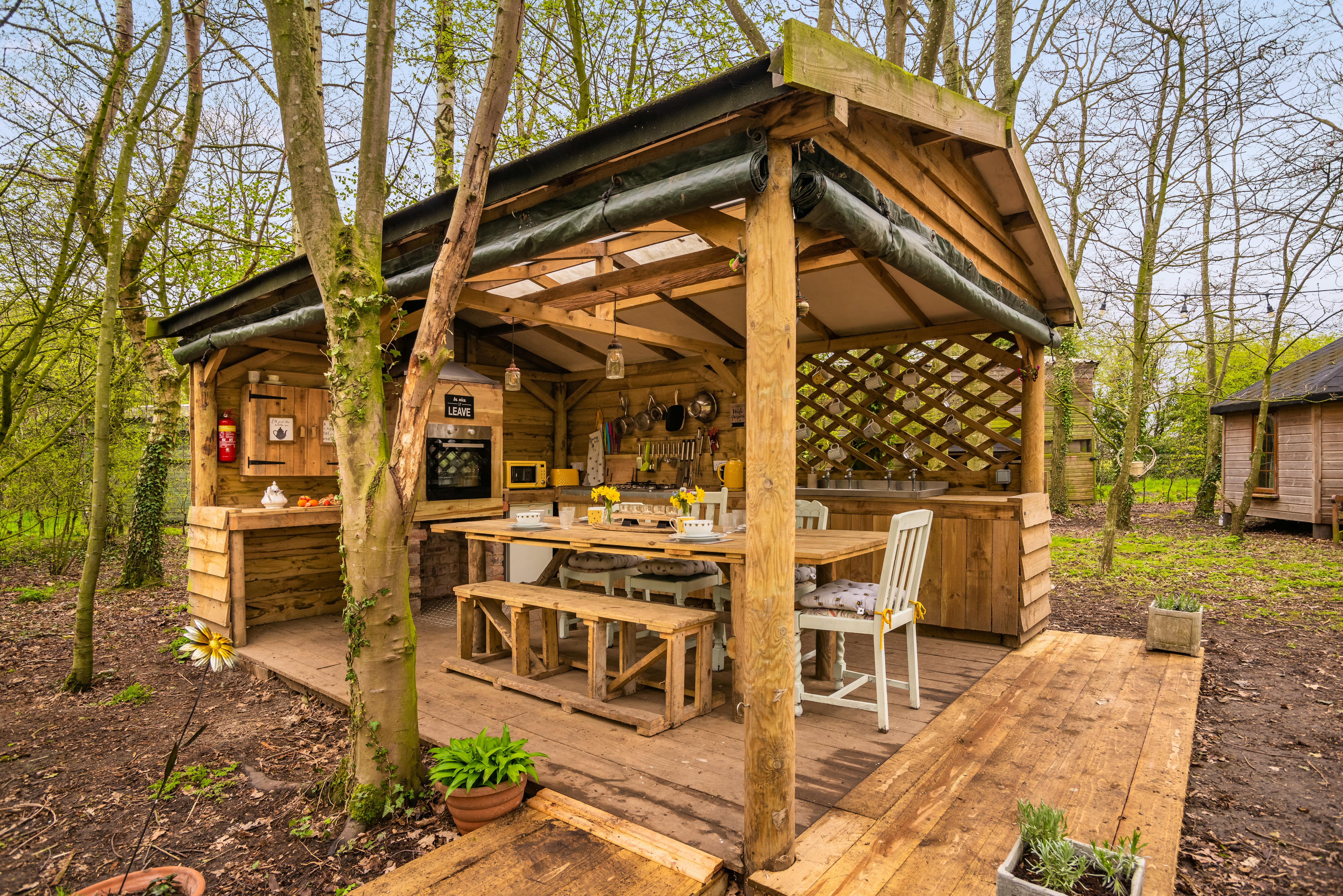 Fully equipped outdoor kitchen area