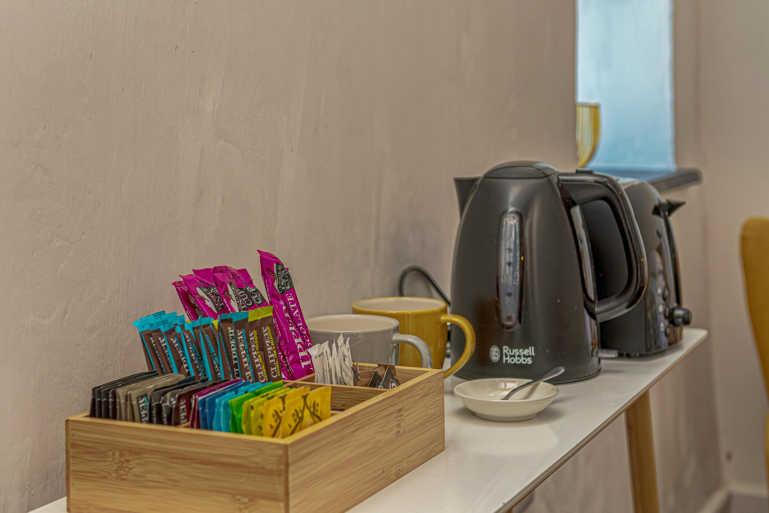 Complimentary hot drinks tray