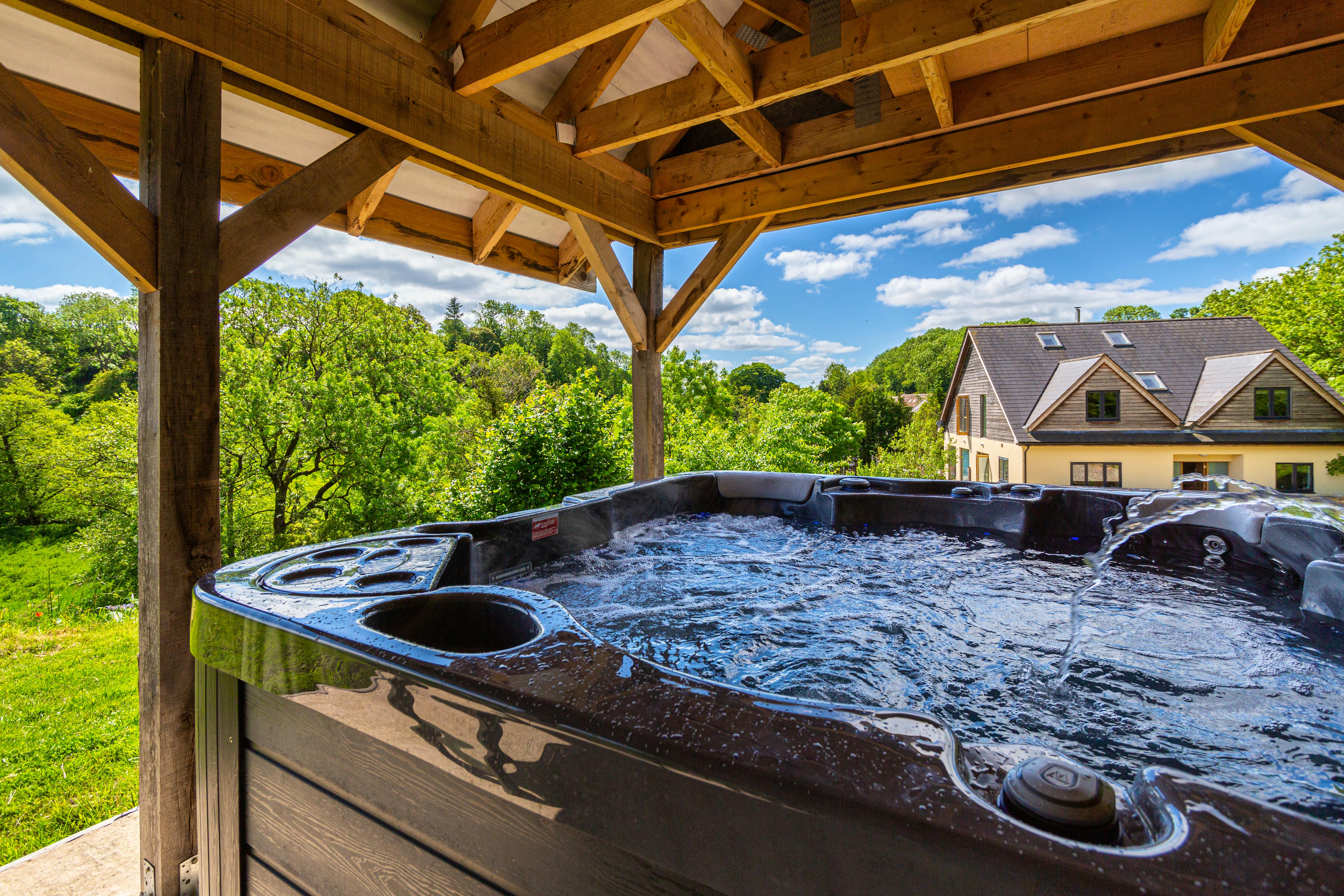 Hot Tub in Oak out building