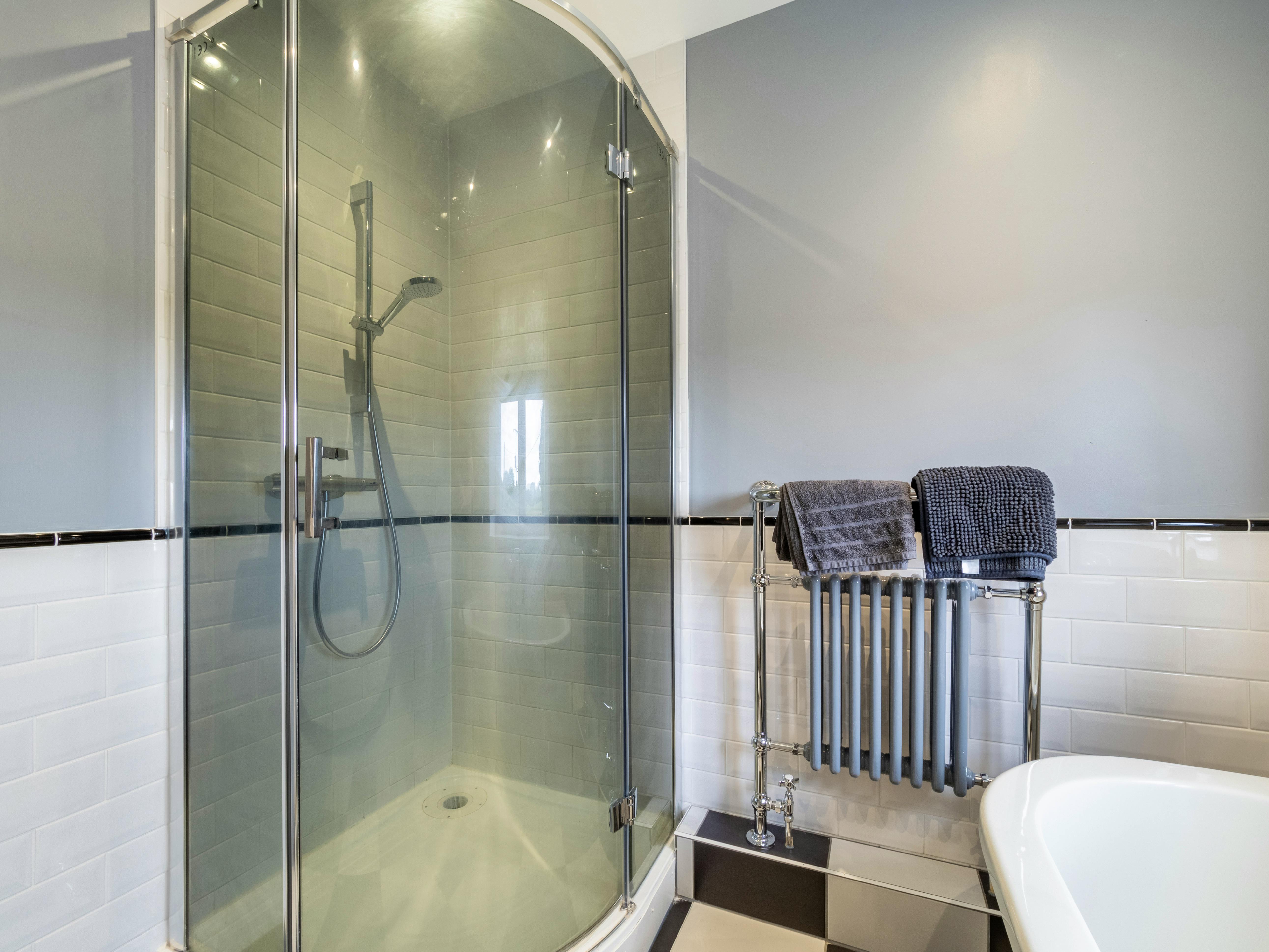 Walk in shower in family bathroom