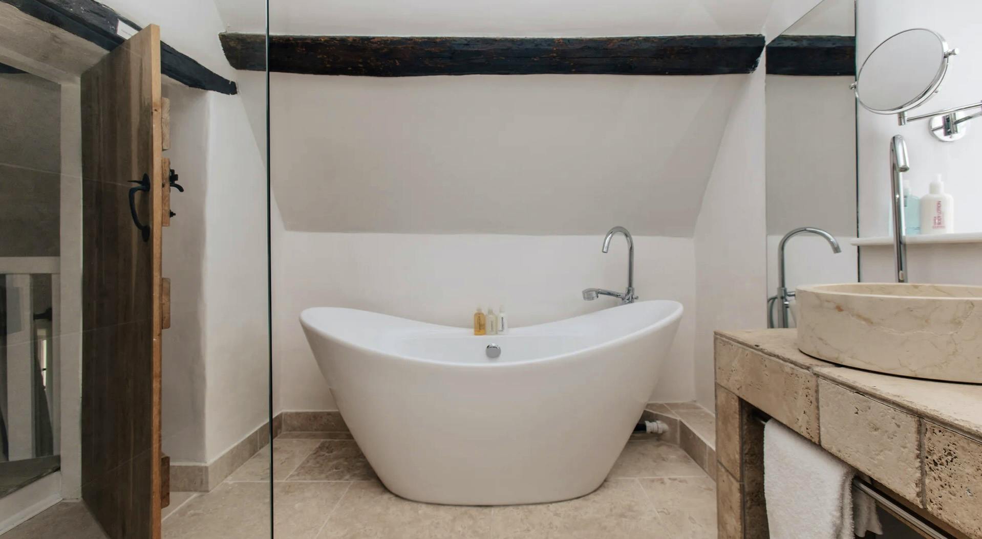 Soak in the bath or take a shower