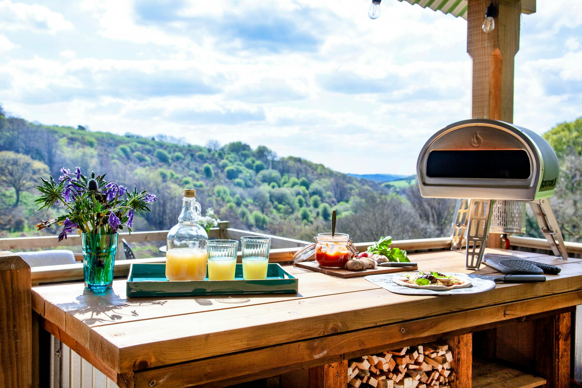 View and pizza oven
