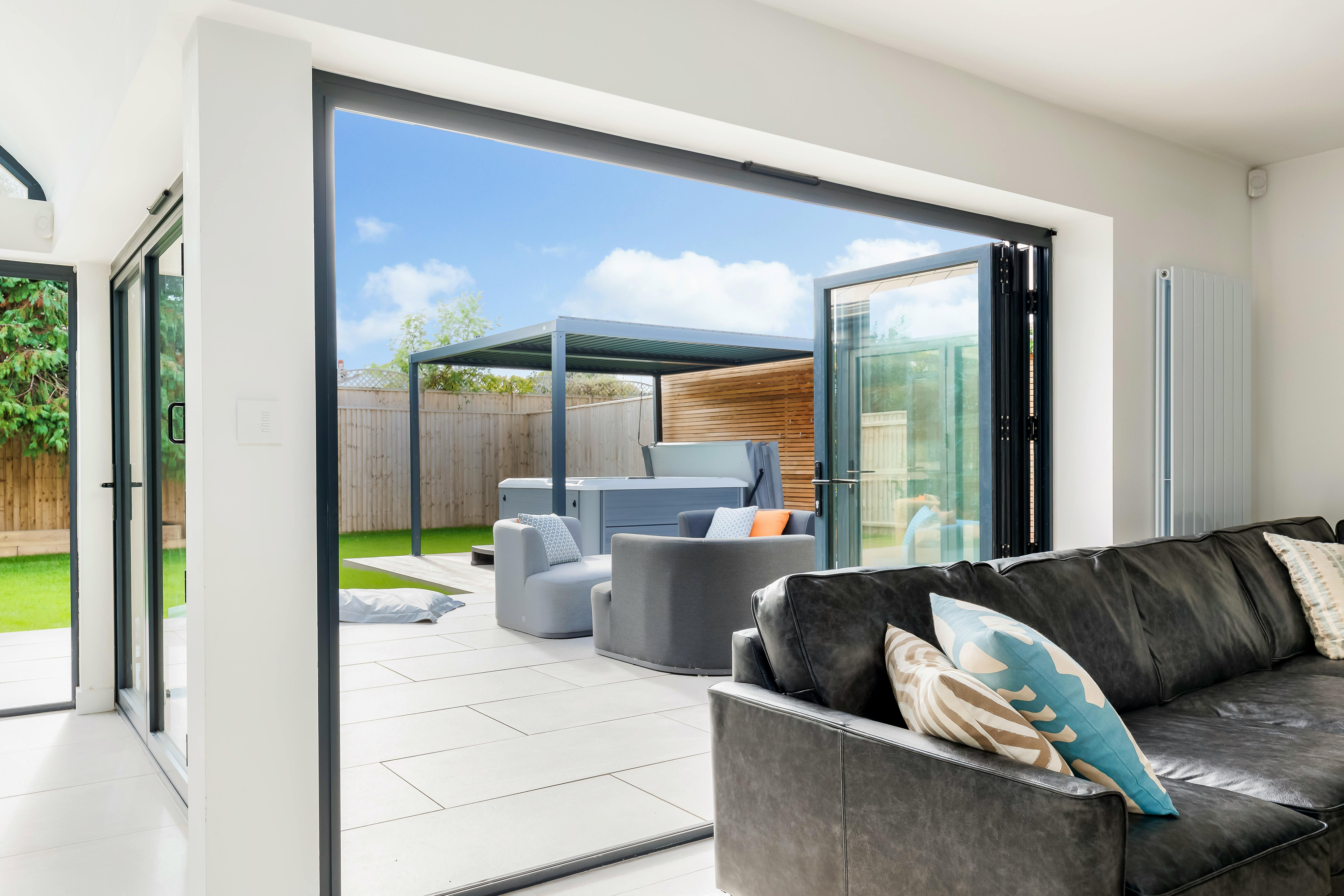 Bifold doors opening to patio