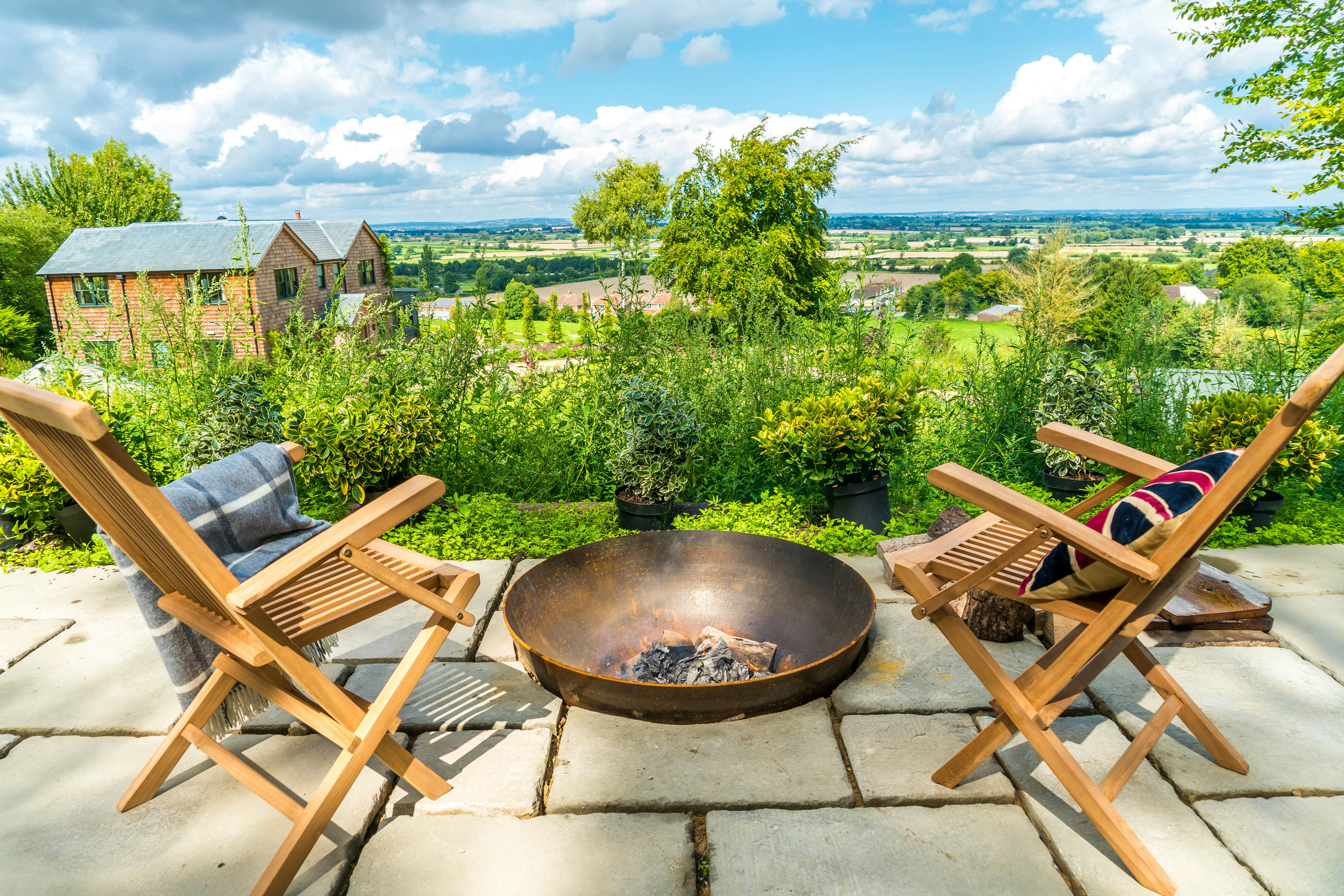 Firepit overlooking the house
