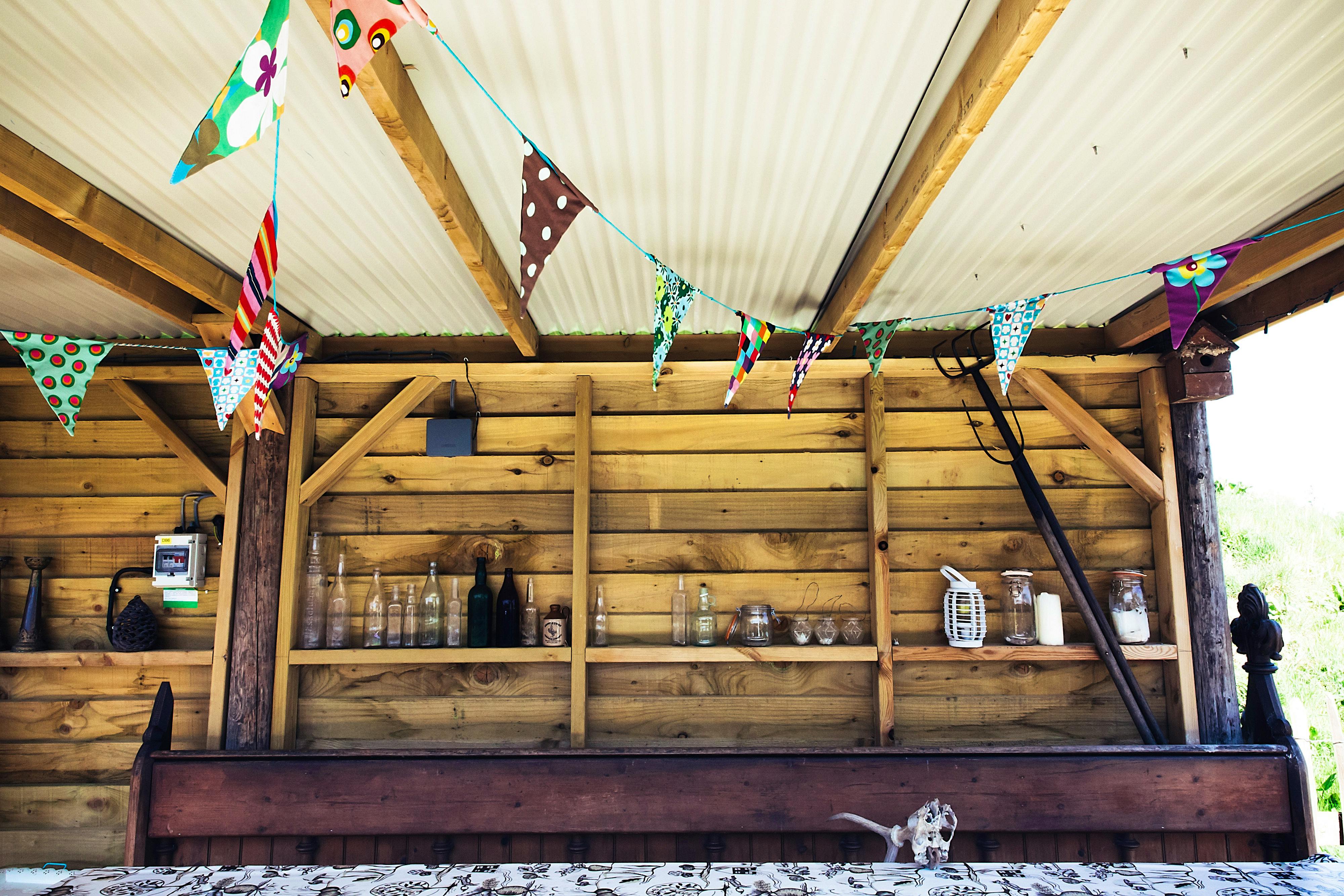 Outdoor kitchen and dining area