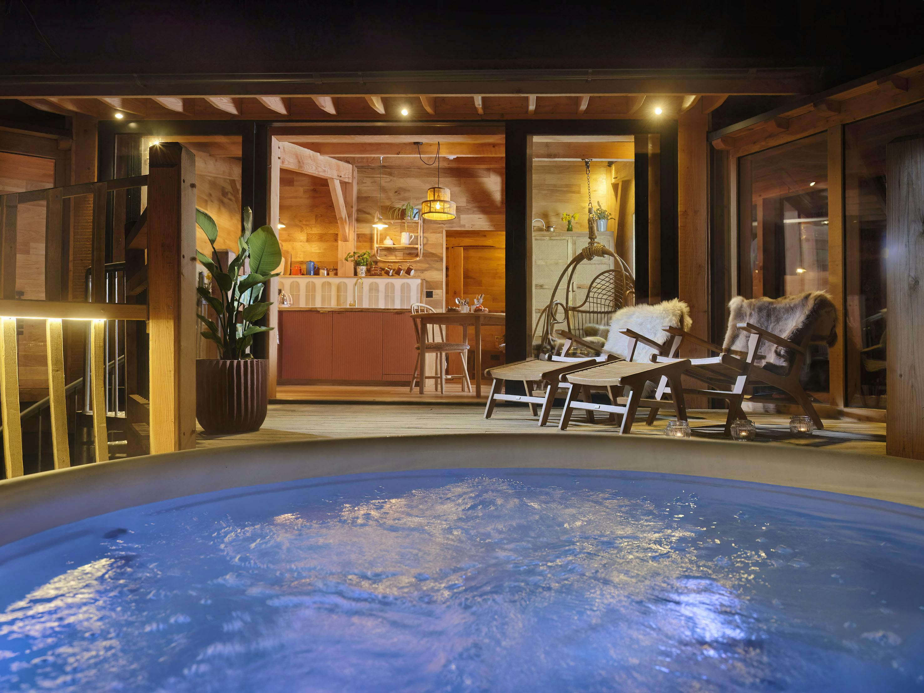 View over the hot tub