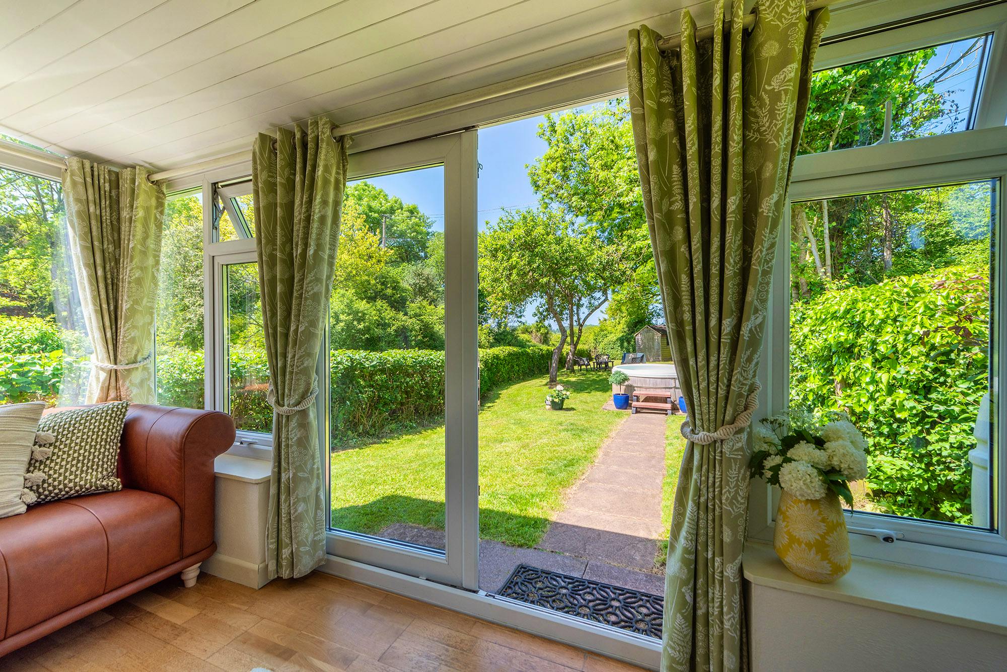 Large windows to the gardens 