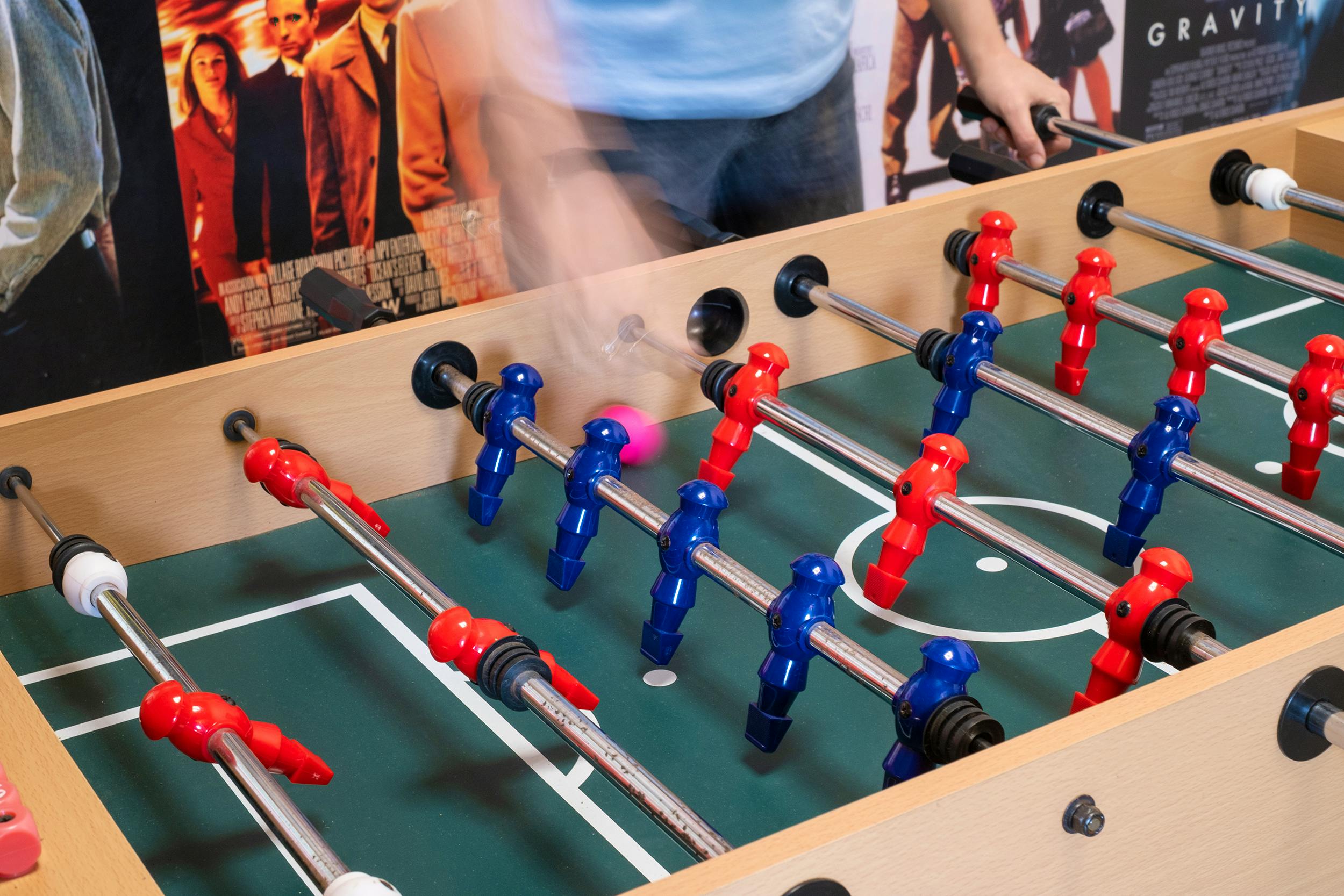 Table football in the games barn