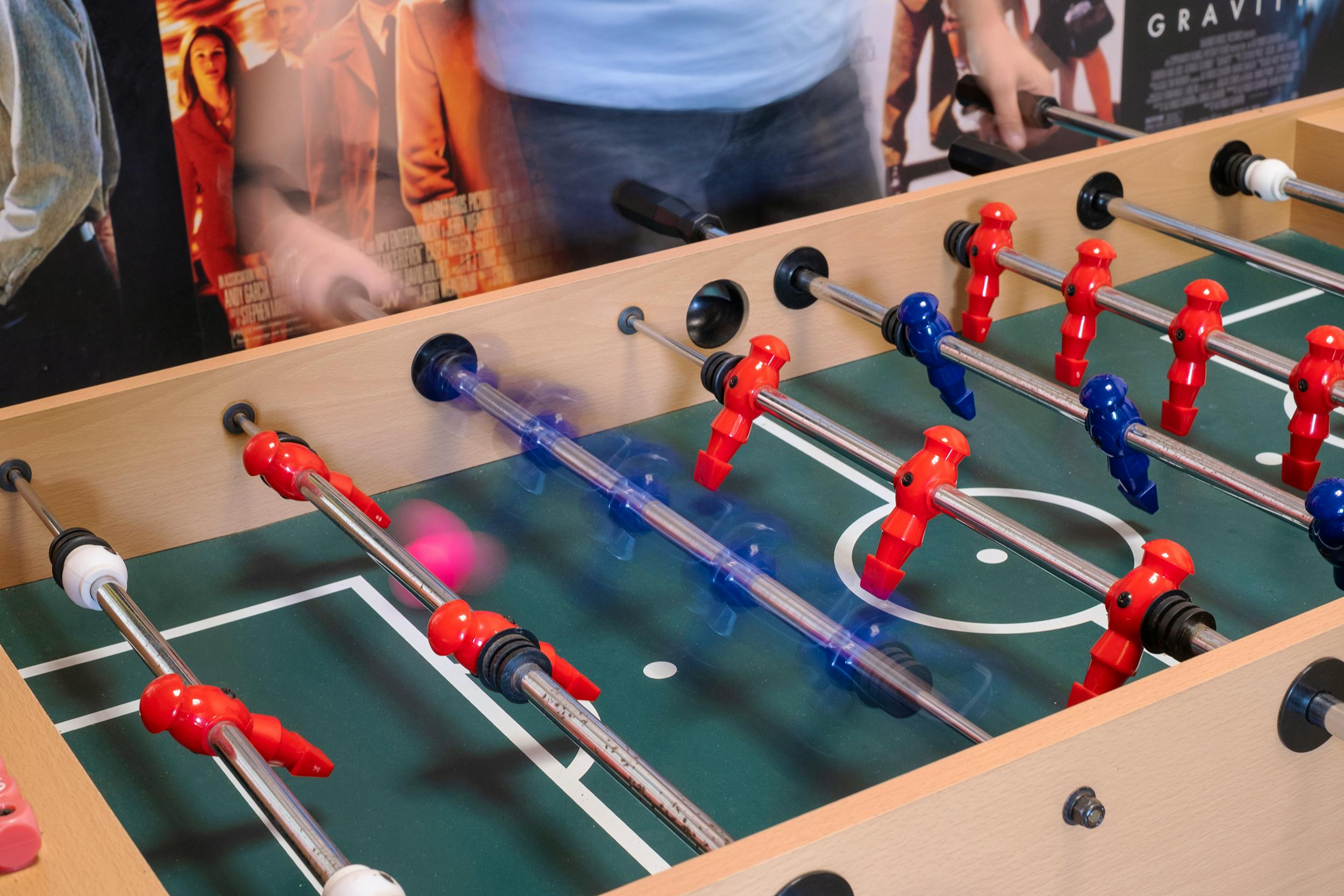 Table football in the games barn