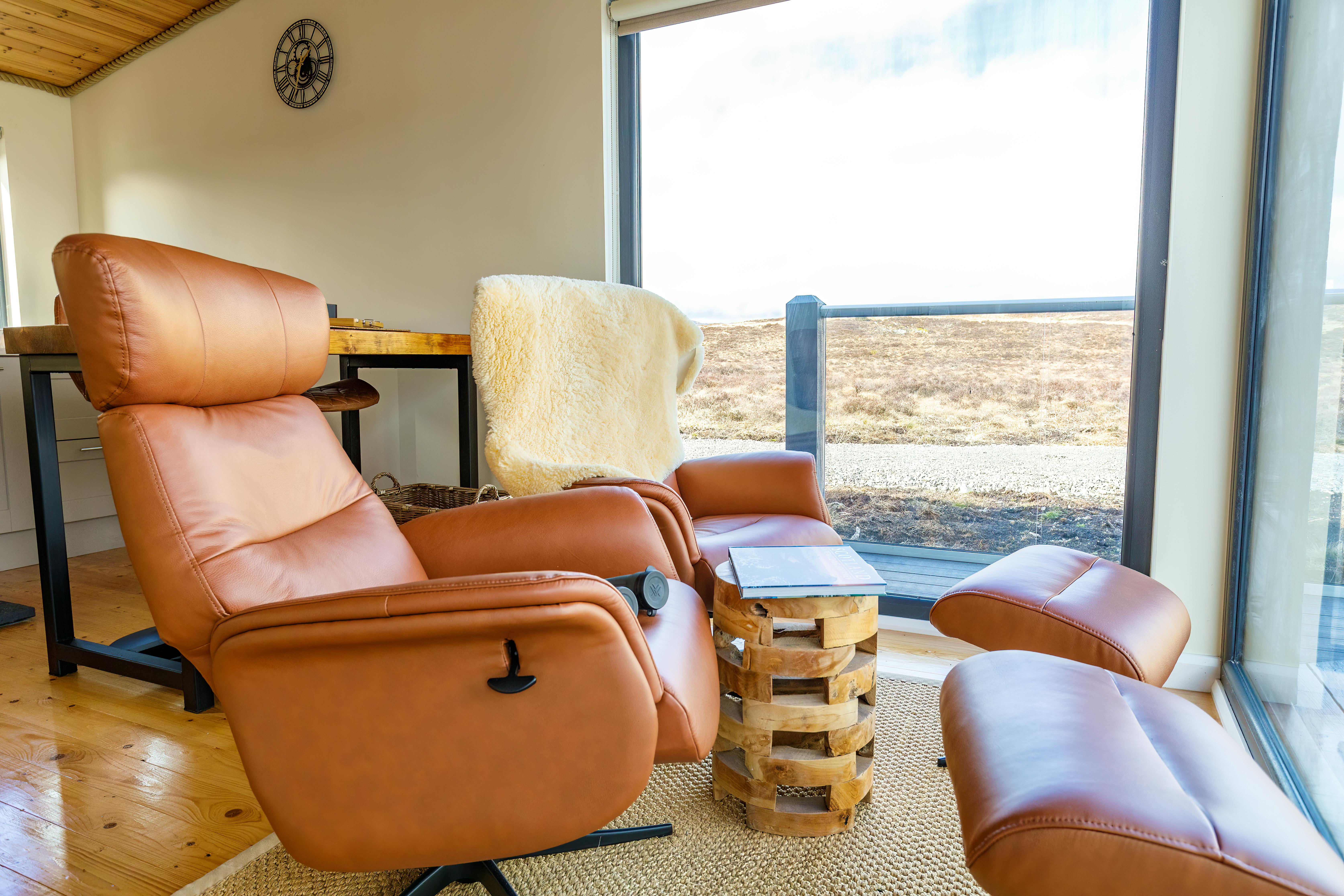 Leather recliners in living area