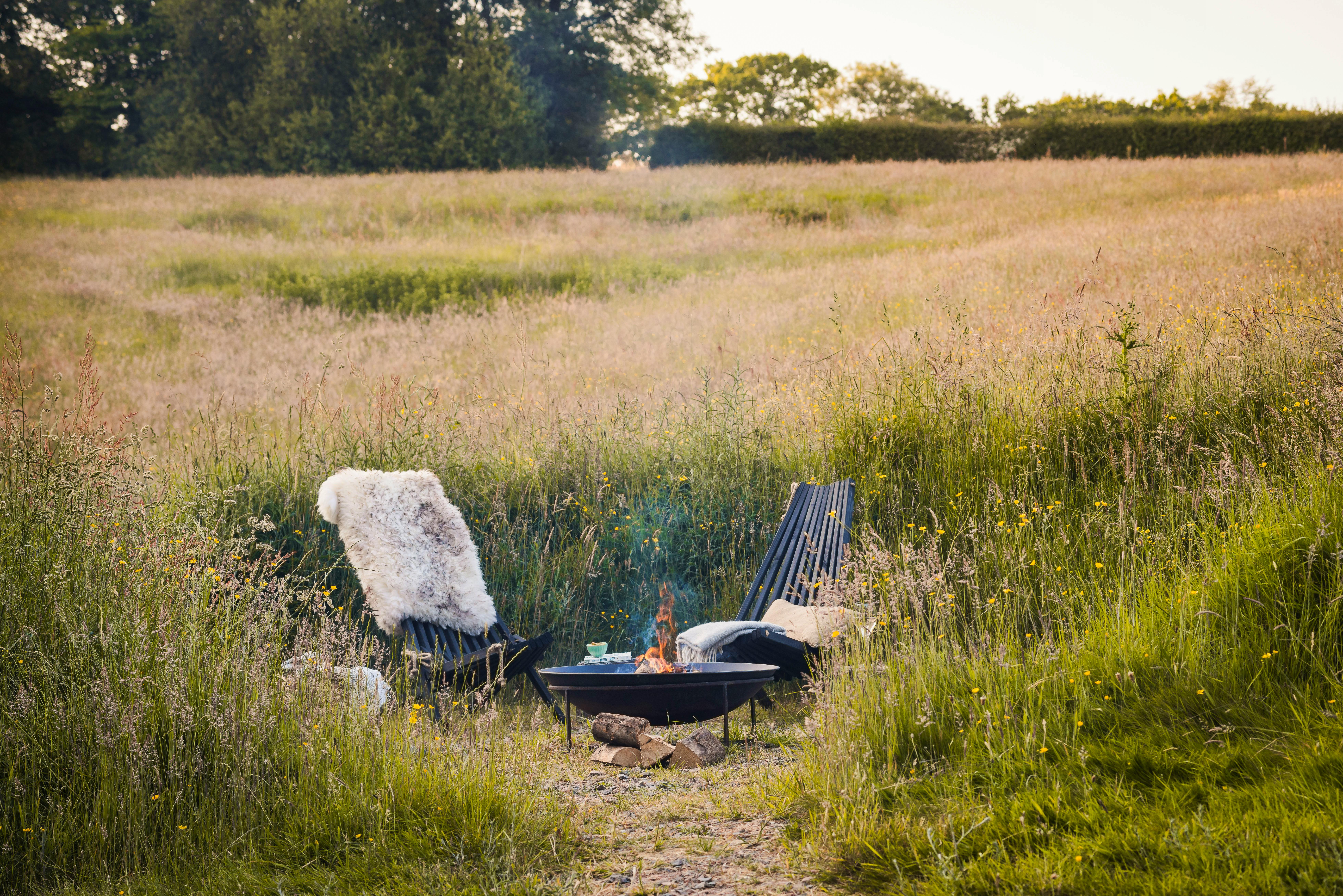 Roasting marshmellows in the meadow