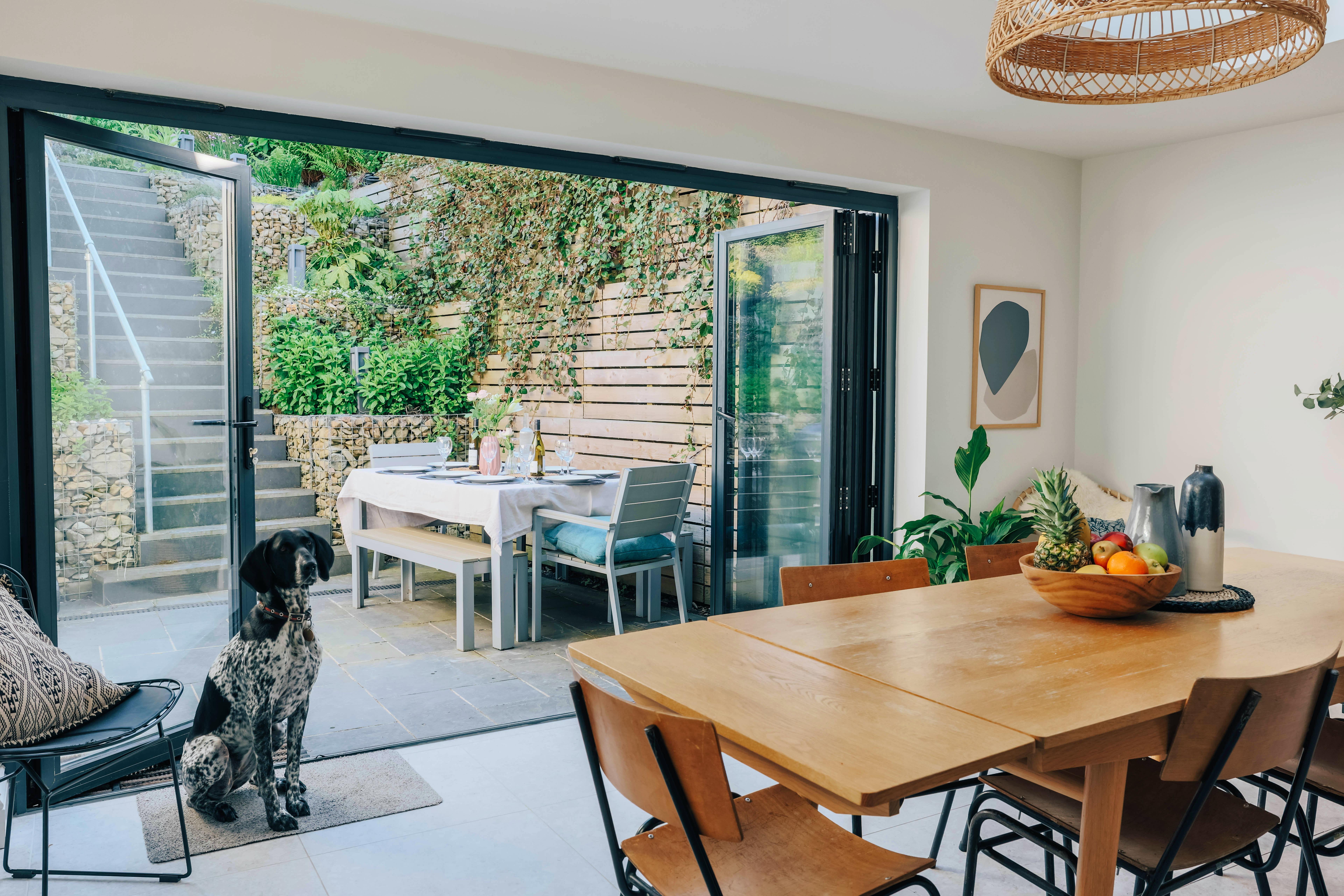 Dining area leading to patio 