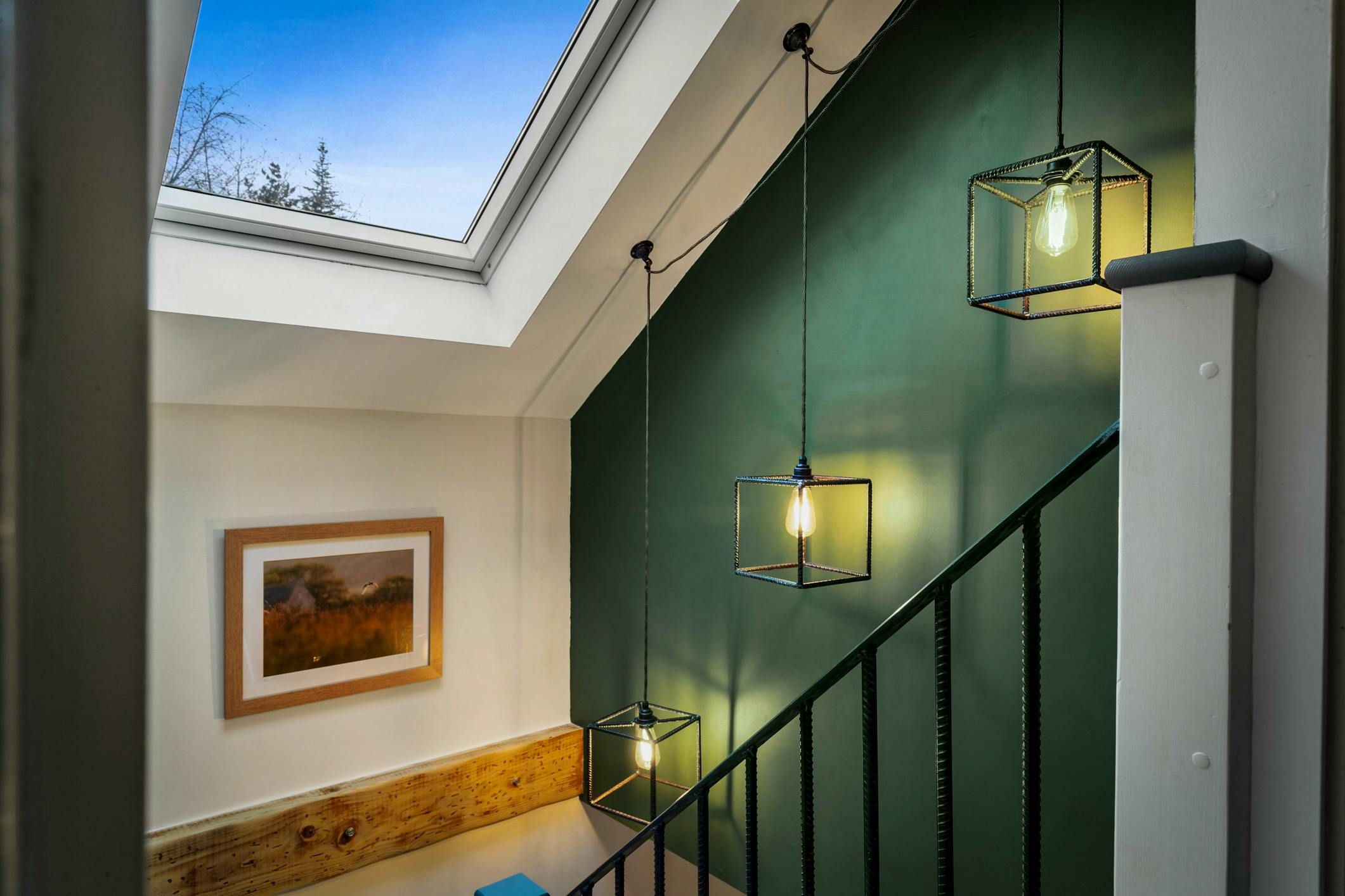 Craftsman made staircase and lights