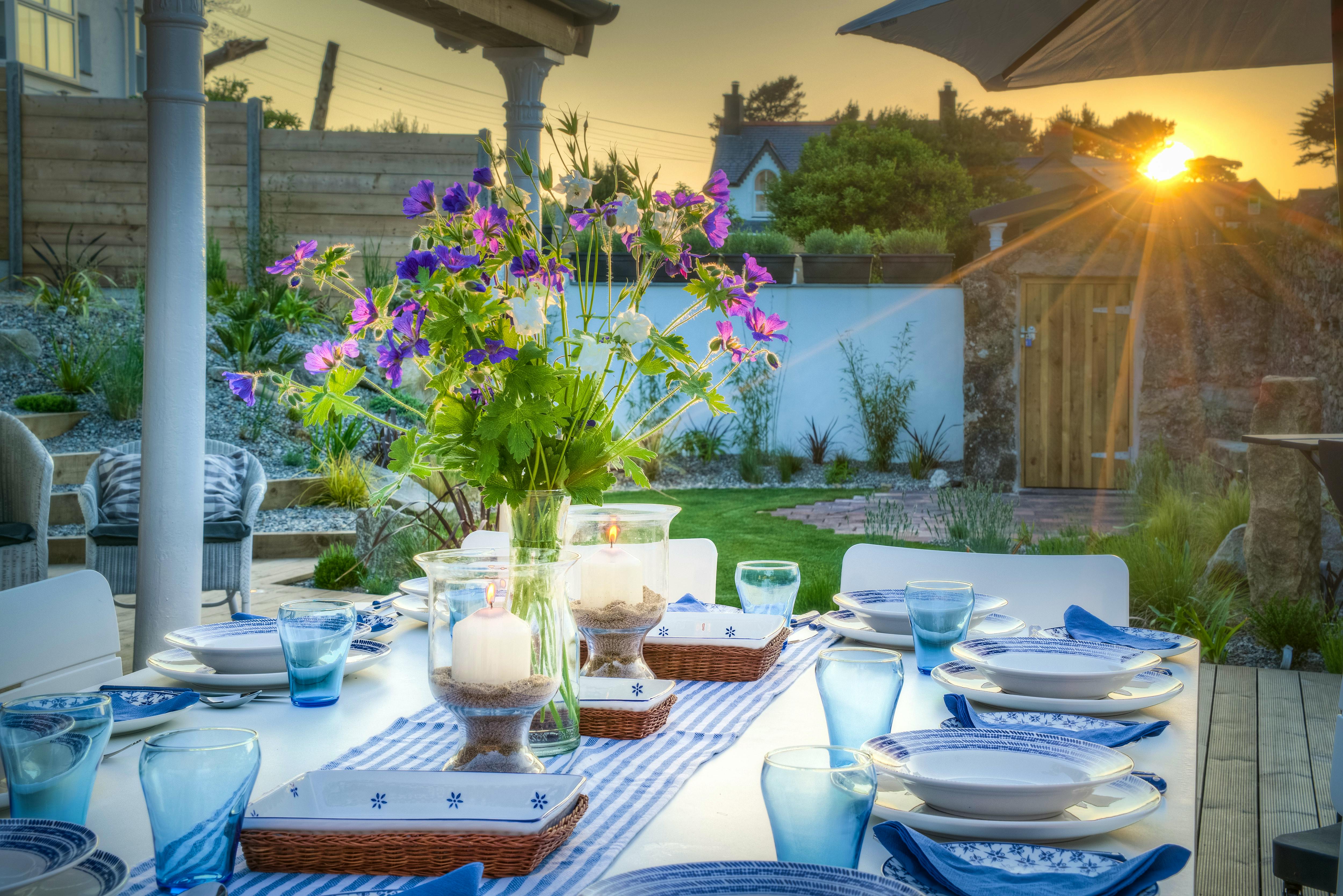 Evening sunshine at the pavilion