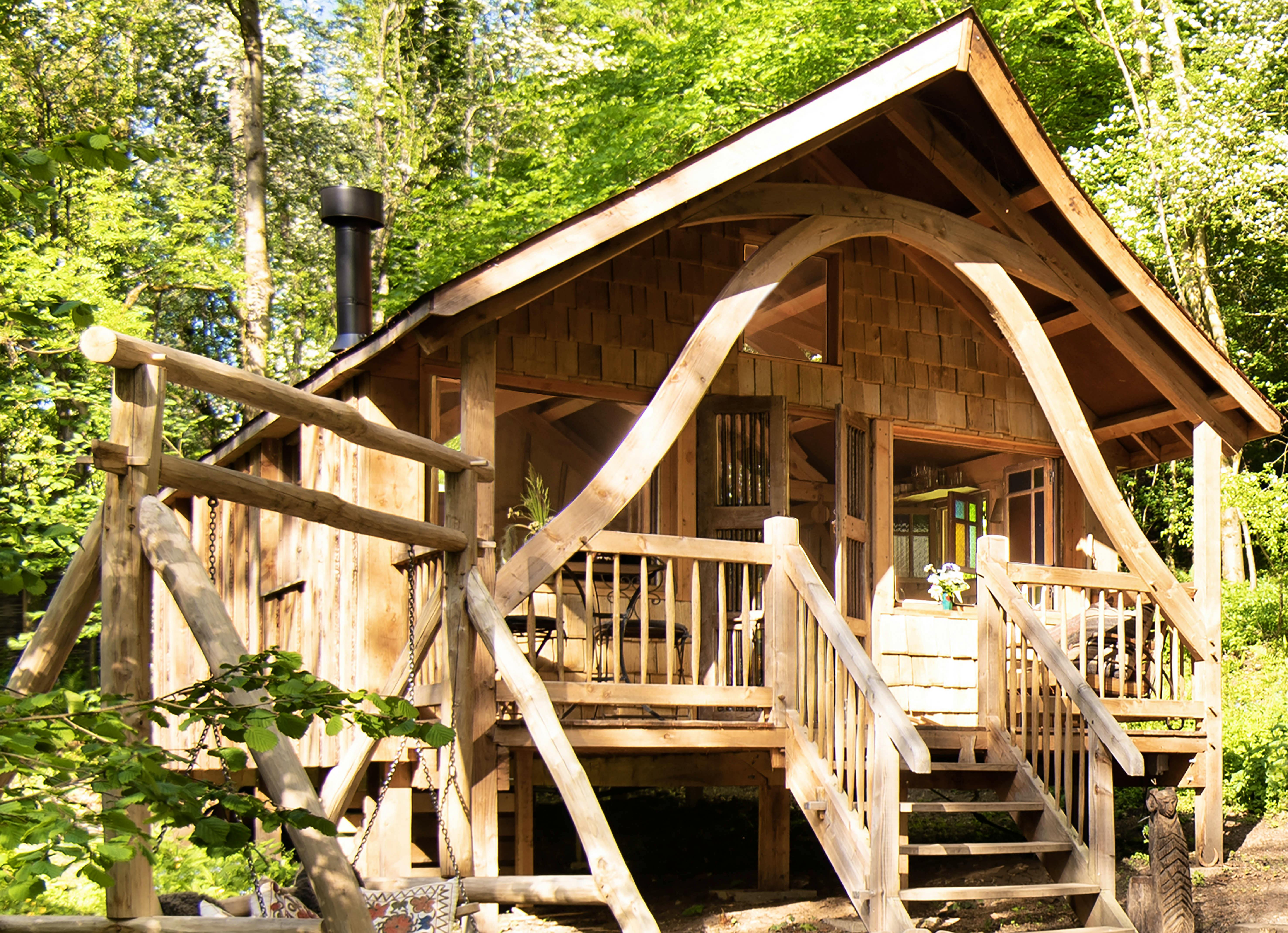 The sculpted arch framing Arcadia