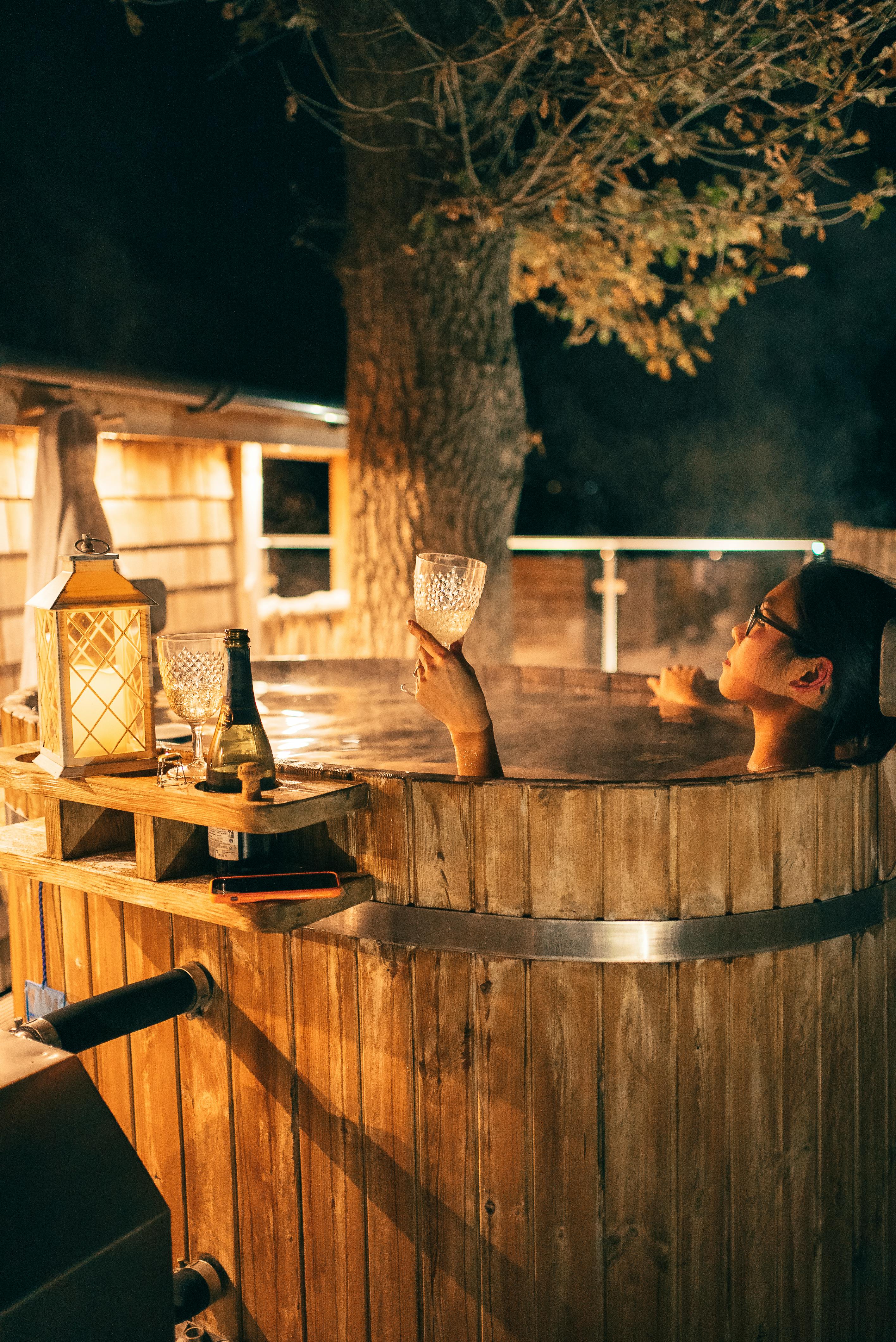 Hot tub at night
