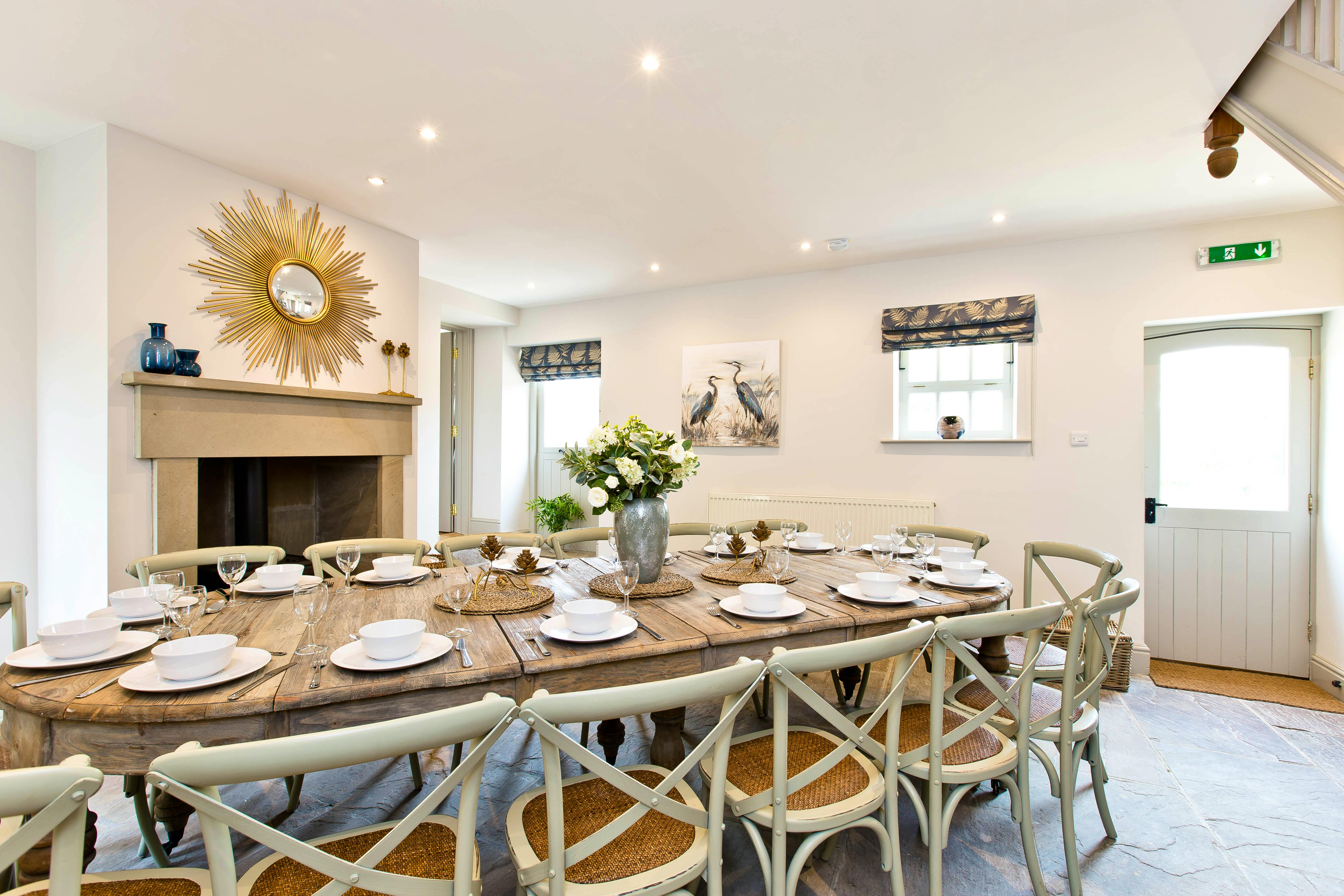 Dining room with log burner 