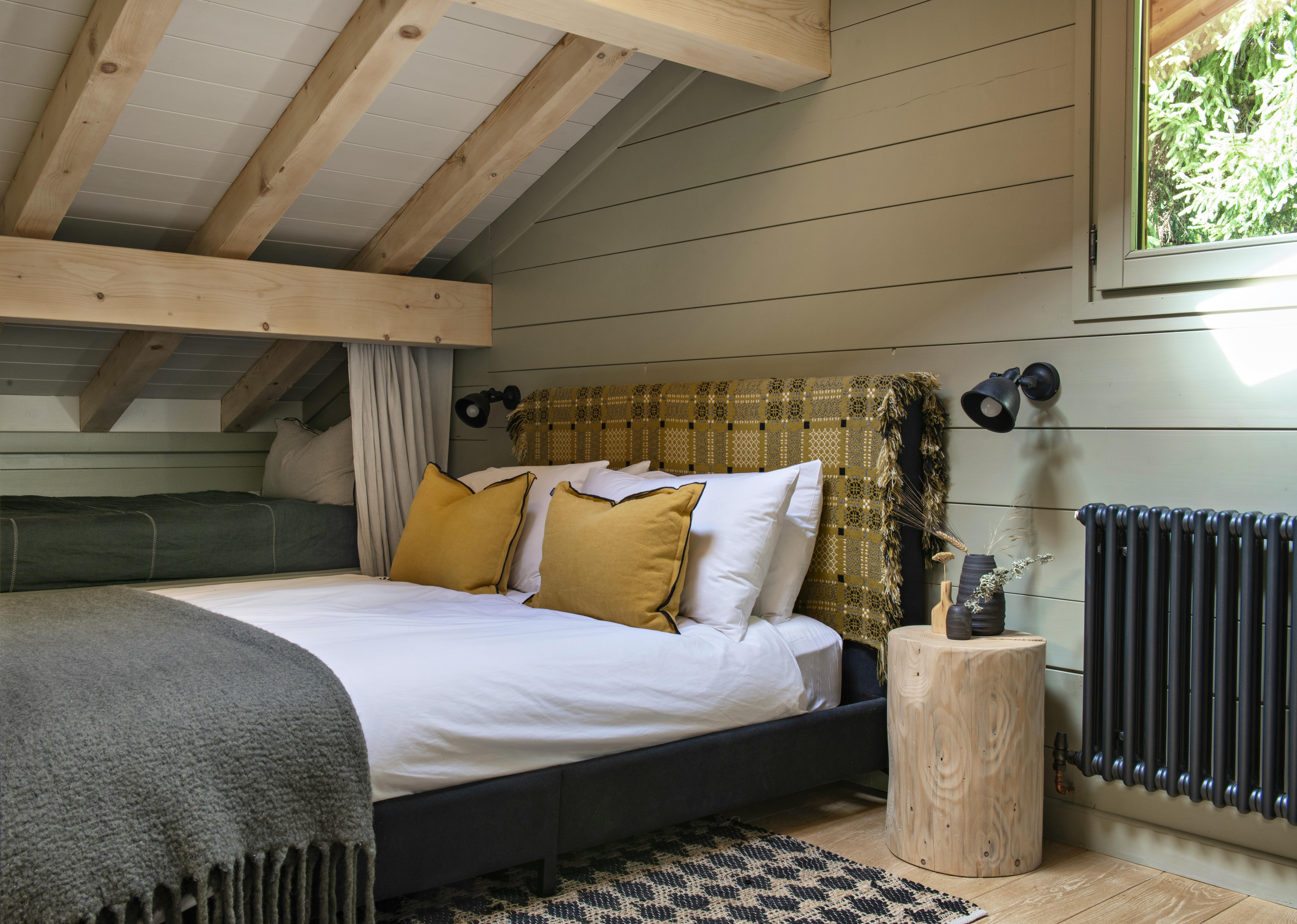 Double bed and cabin bed