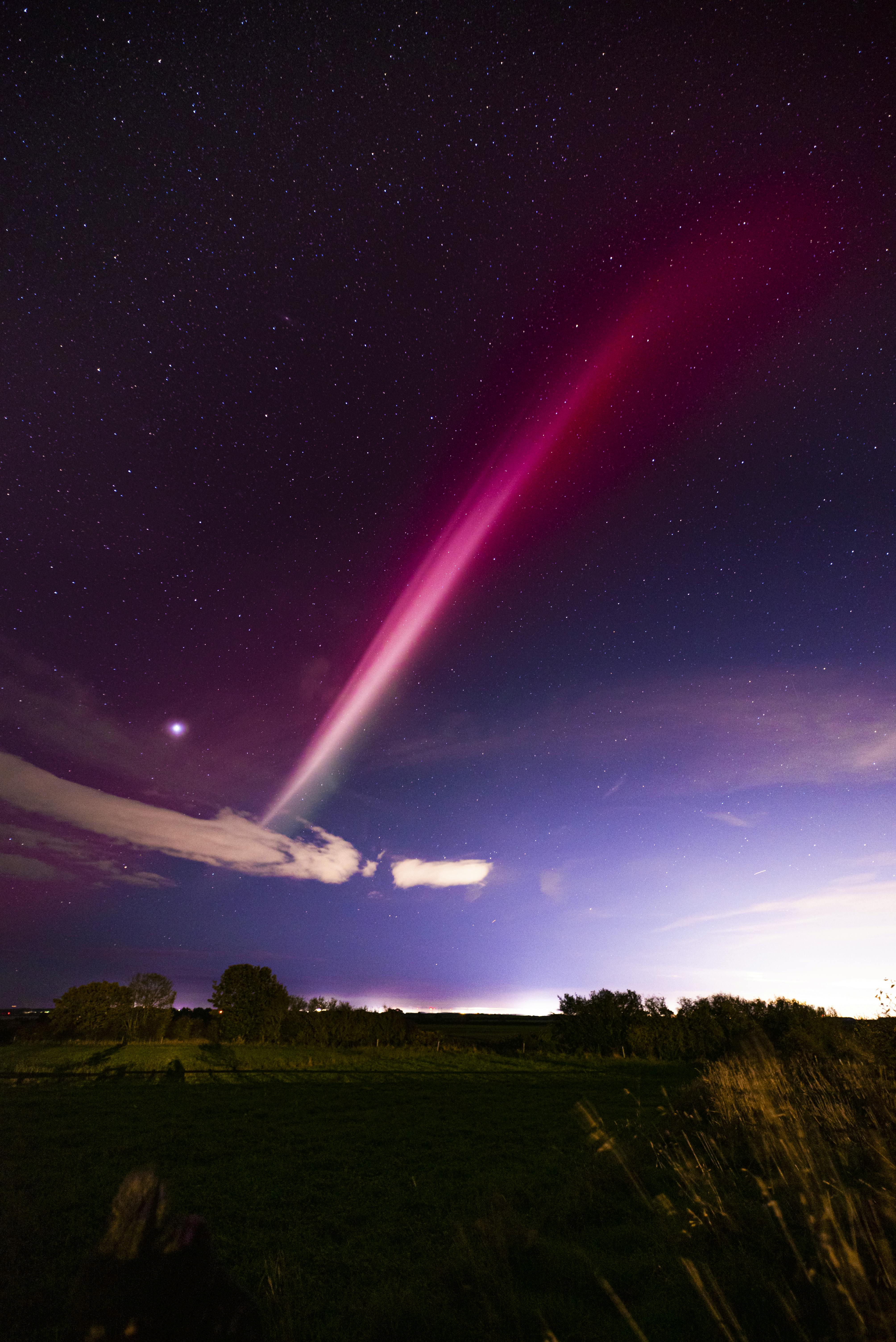 Northern Lights over Hillside Huts 