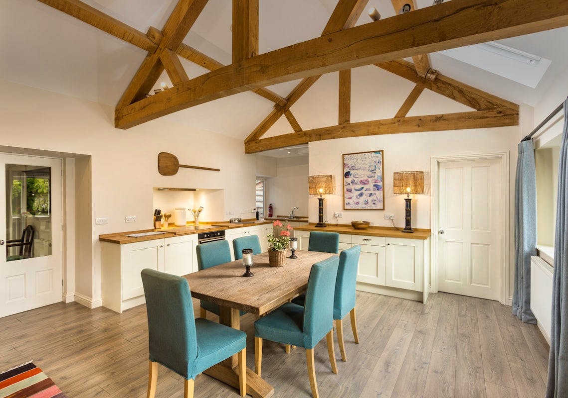 Oak trusses in the Cider Mill