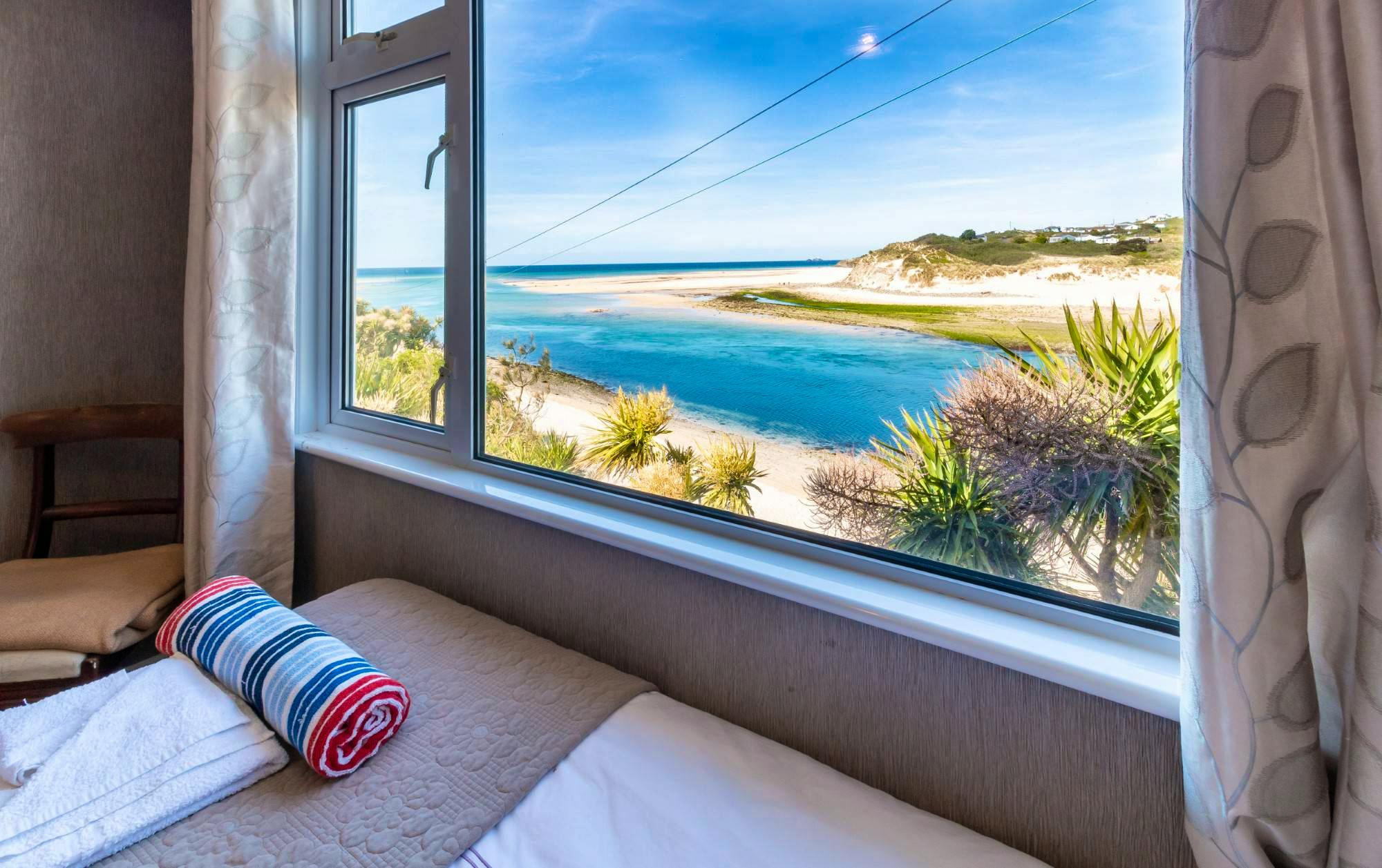 These sea views from both bedrooms