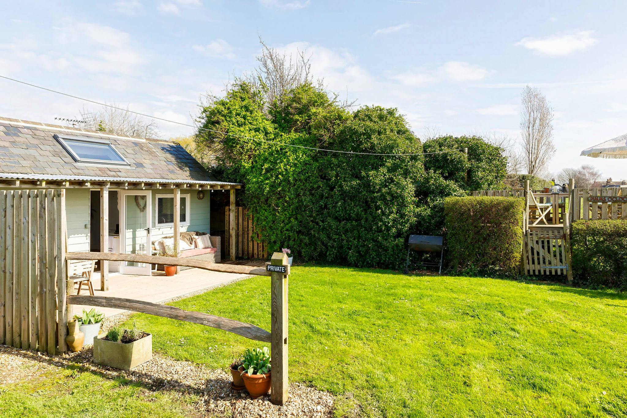 Garden veranda & deck.  BBQ area