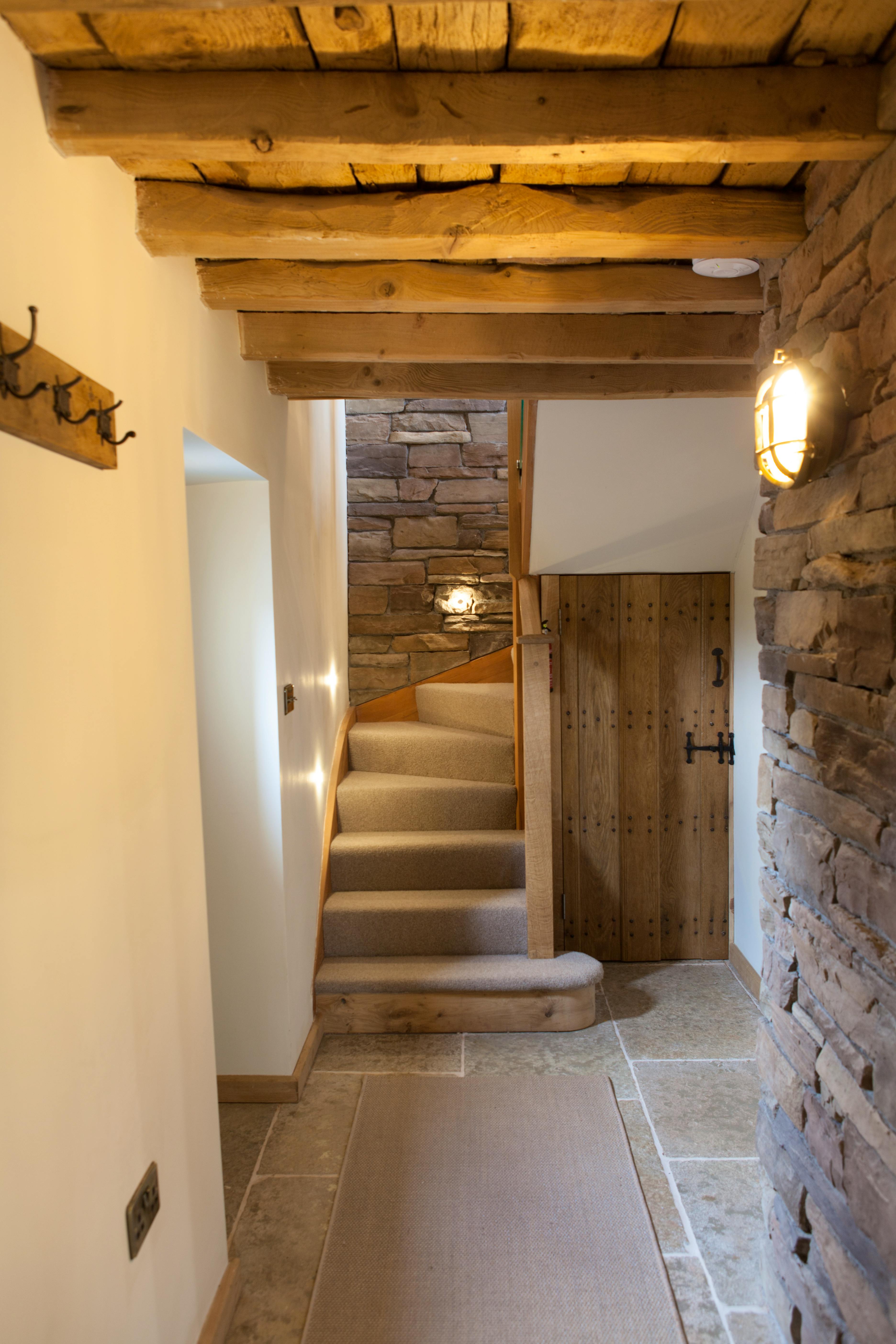 Hallway stairs up to living area